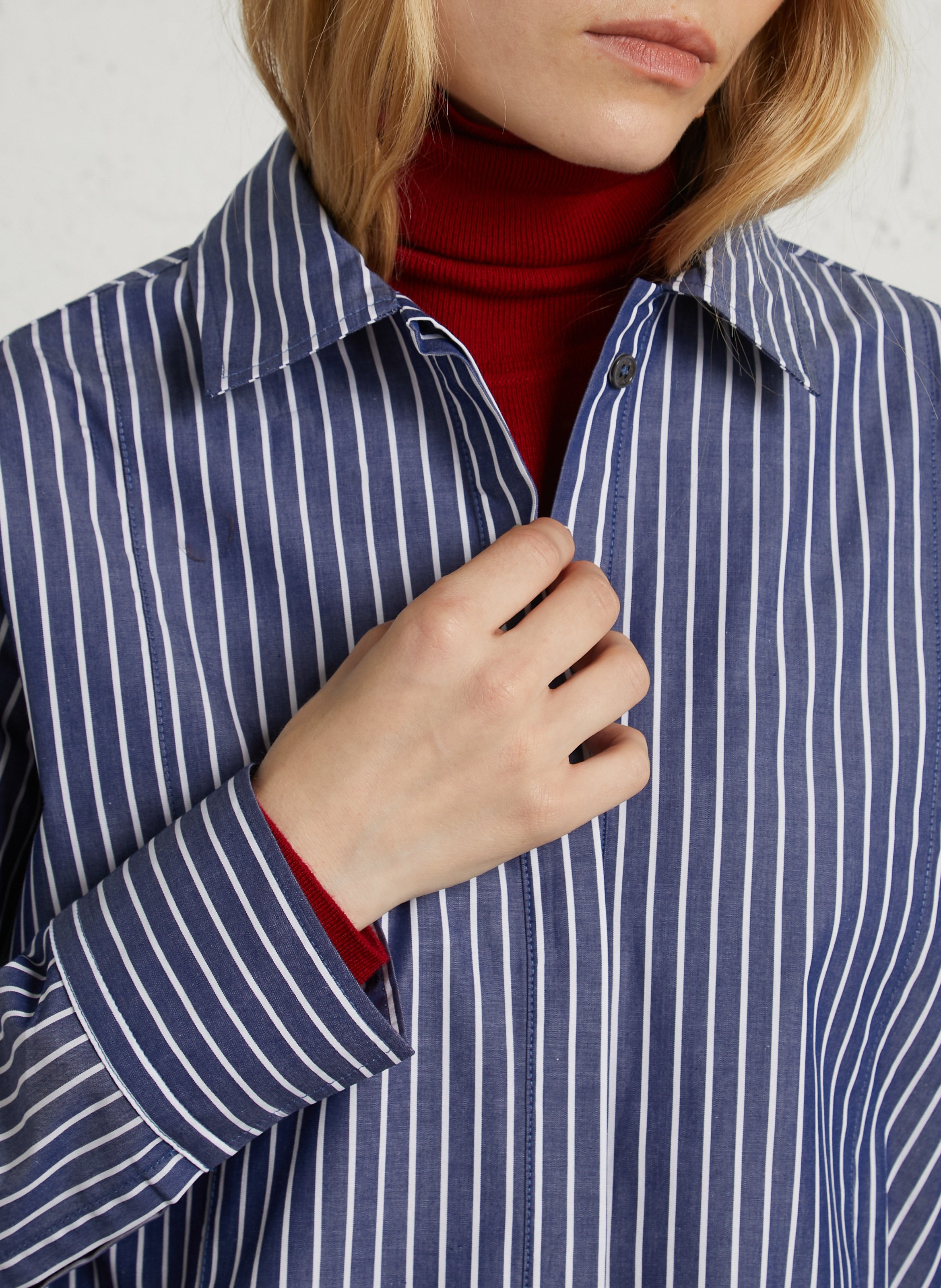 Gestreepte katoenen blouse met ceintuur RUE DE TOKYO Veelkleurig