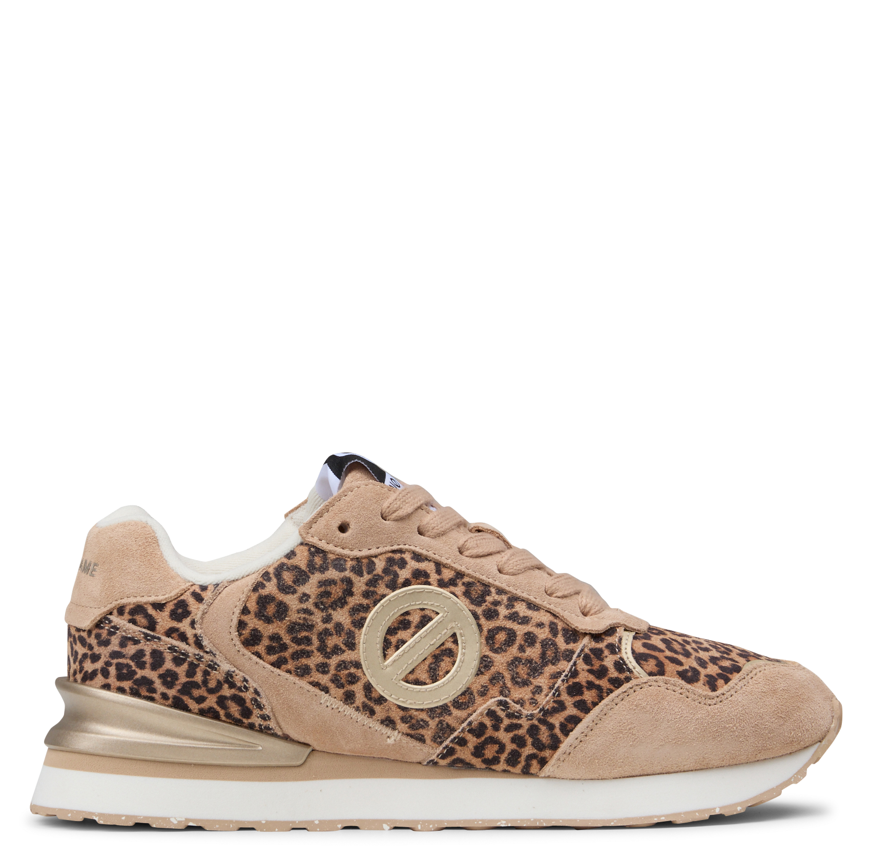 Lage sneakers met dierenprint van suèdeleer NO NAME Beige