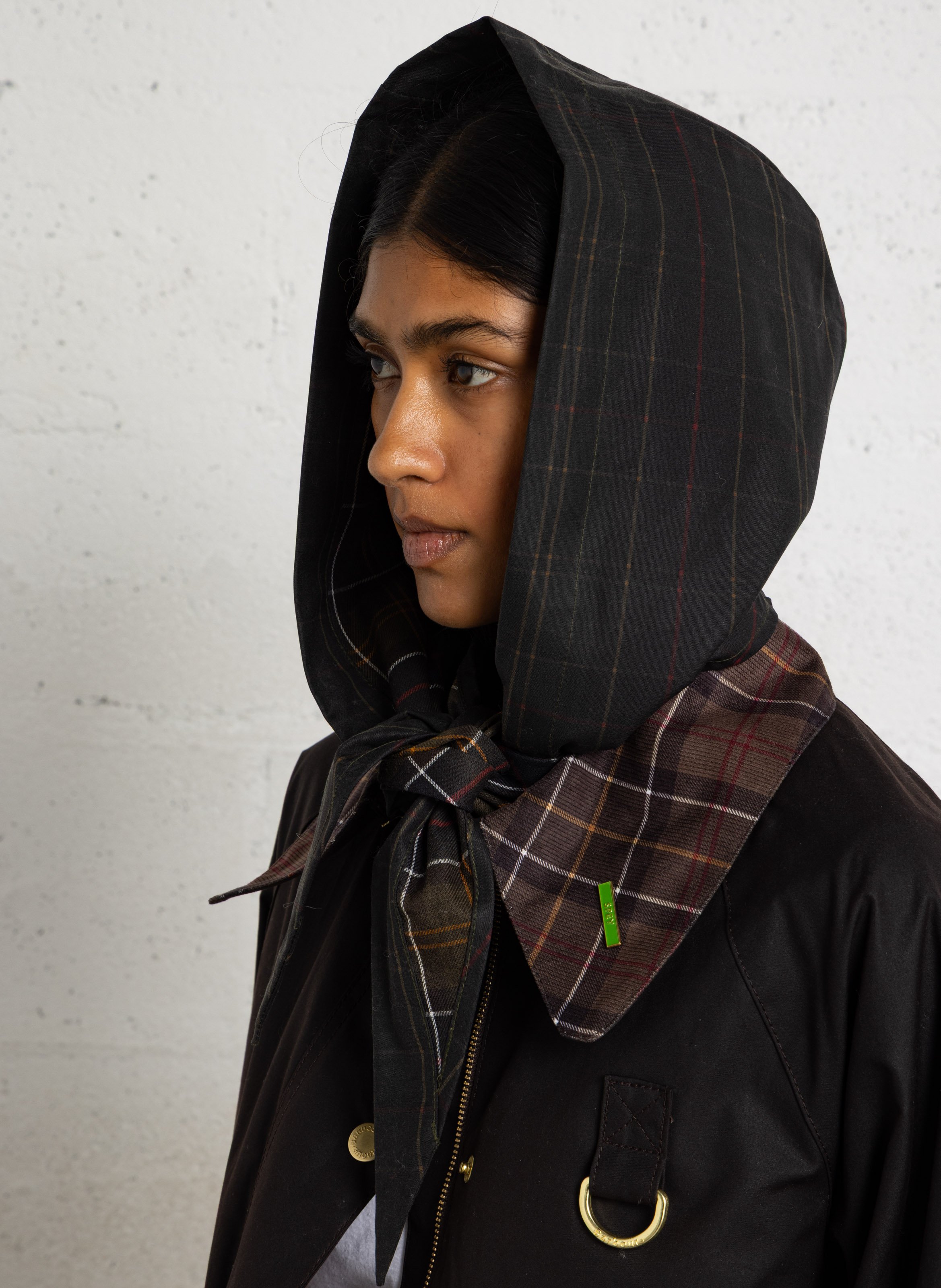 Capuche en coton BARBOUR Kaki