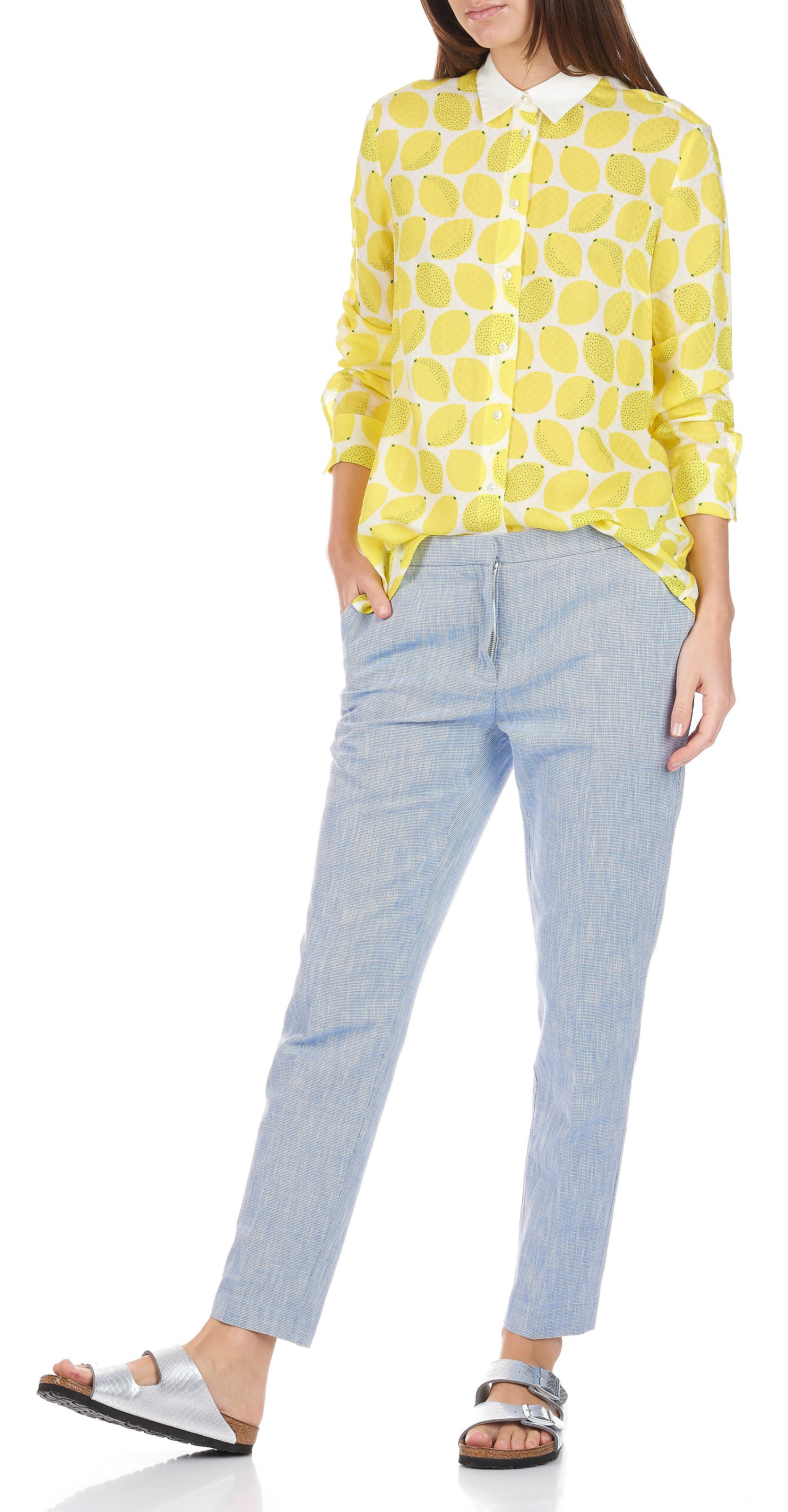 Pantalon droit tissé en coton ATTIC AND BARN Bleu