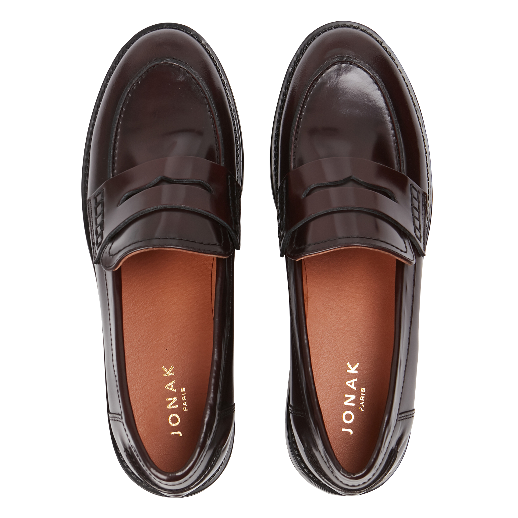 Leather loafers JONAK Red