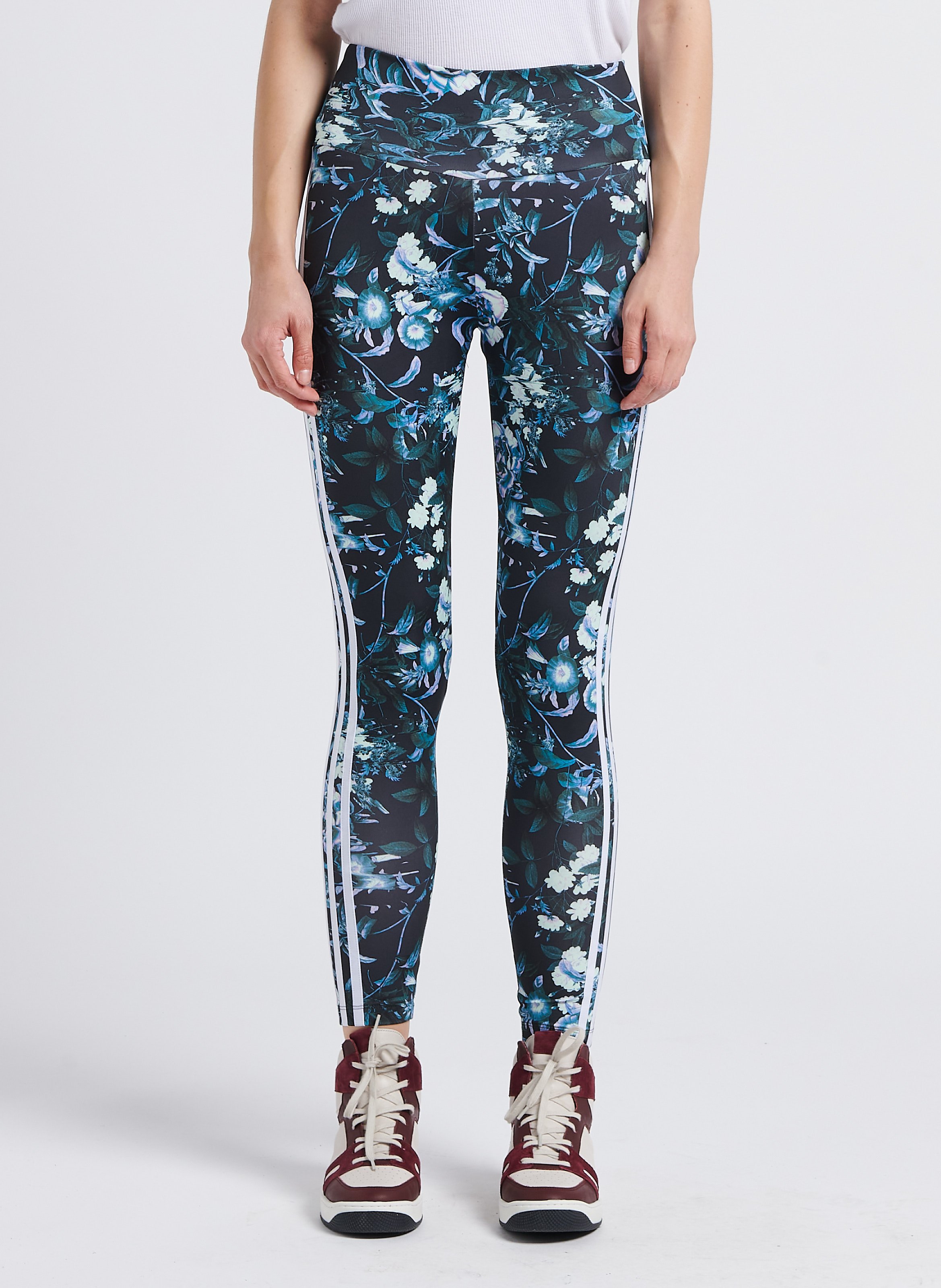 Leggings mit normalem Bund und Print in Schwarz