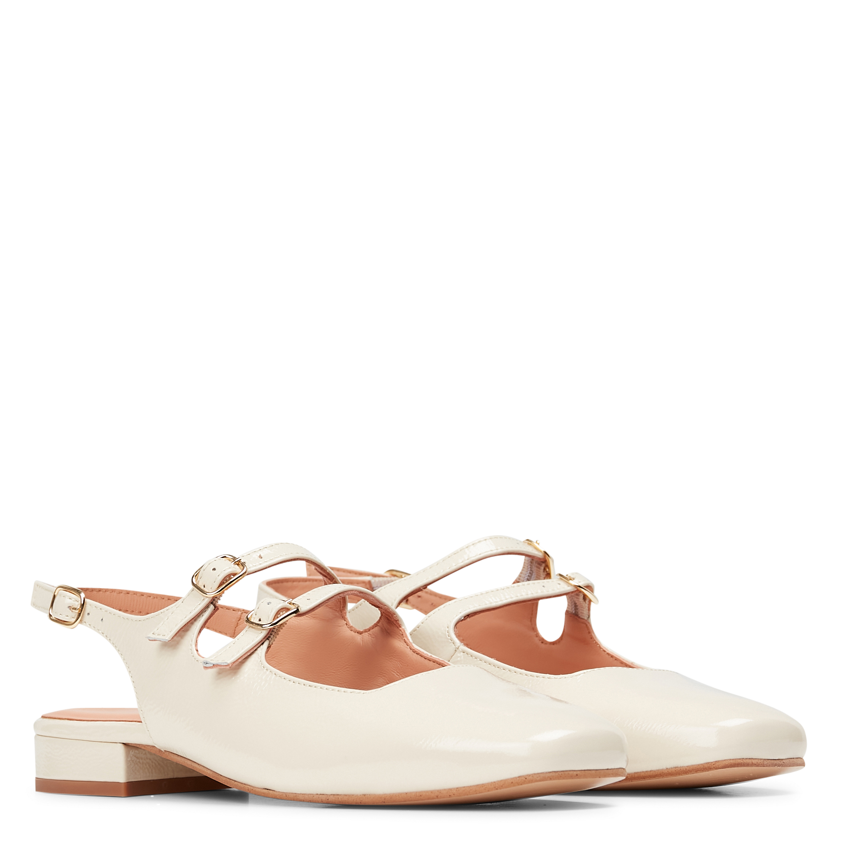 Lakleren Mary-Janes MELLOW YELLOW Beige