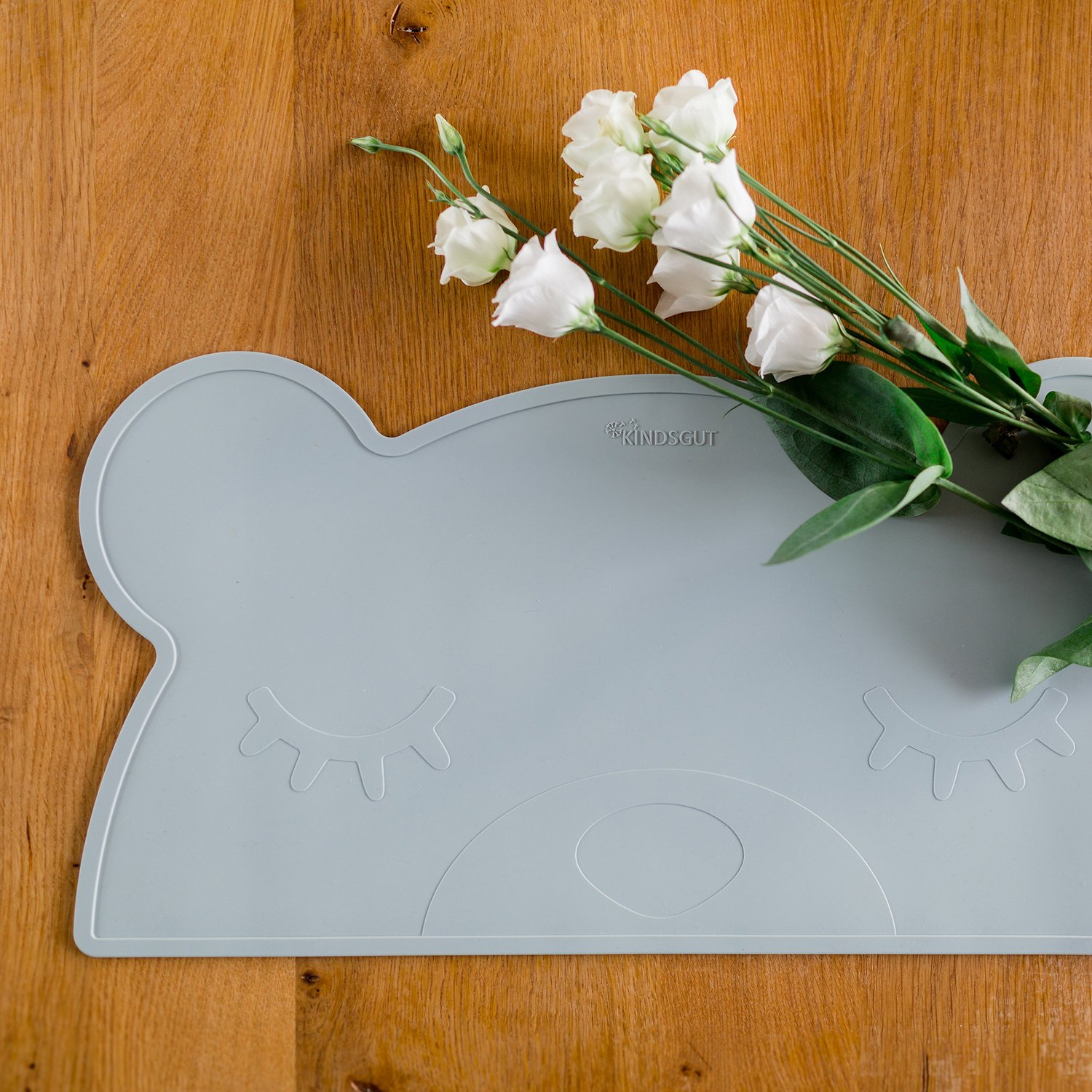Set de table en forme d’ours en silicone KINDSGUT Gris