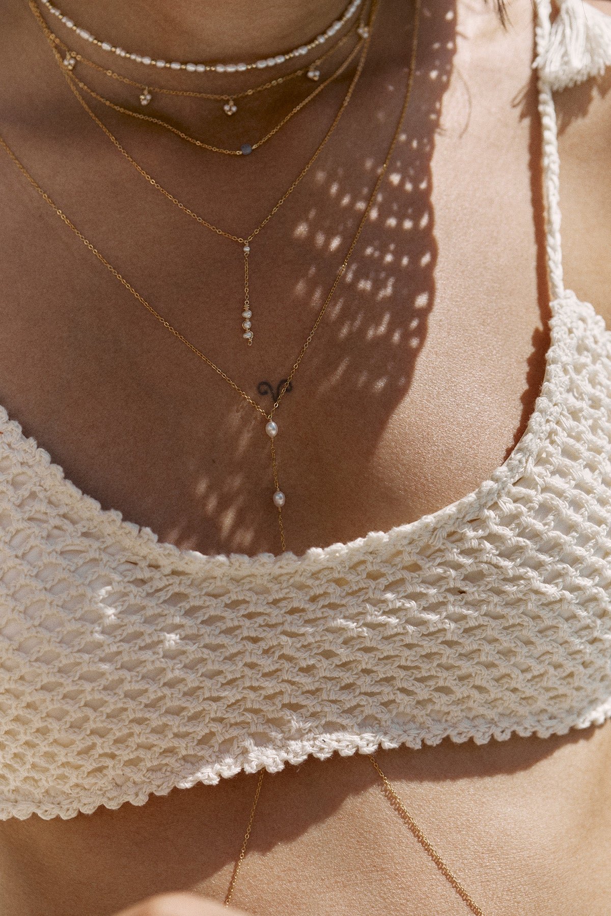 Body jewelry pearls YAY White