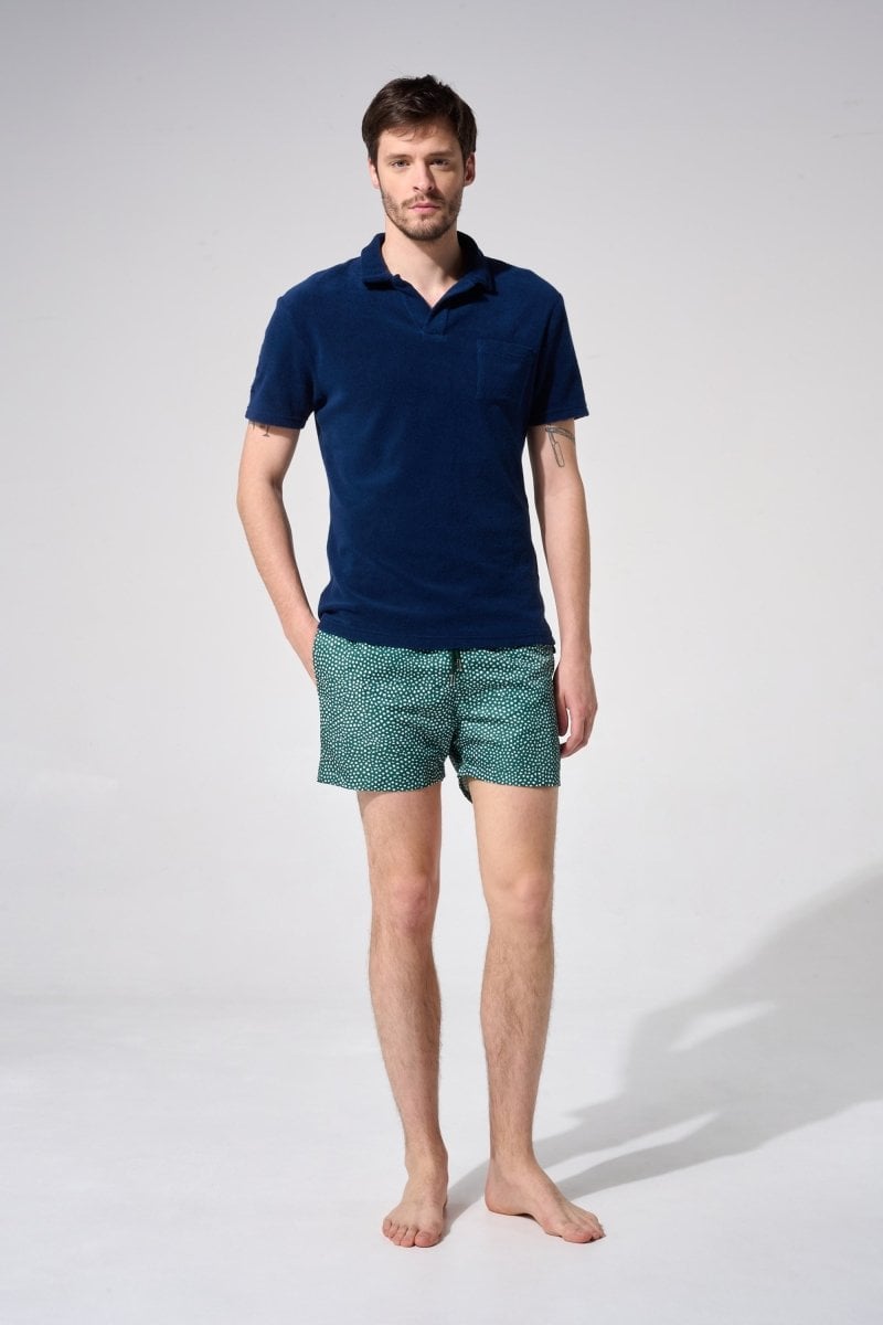 Short-sleeved polo shirt with lapel collar APNEE Blue