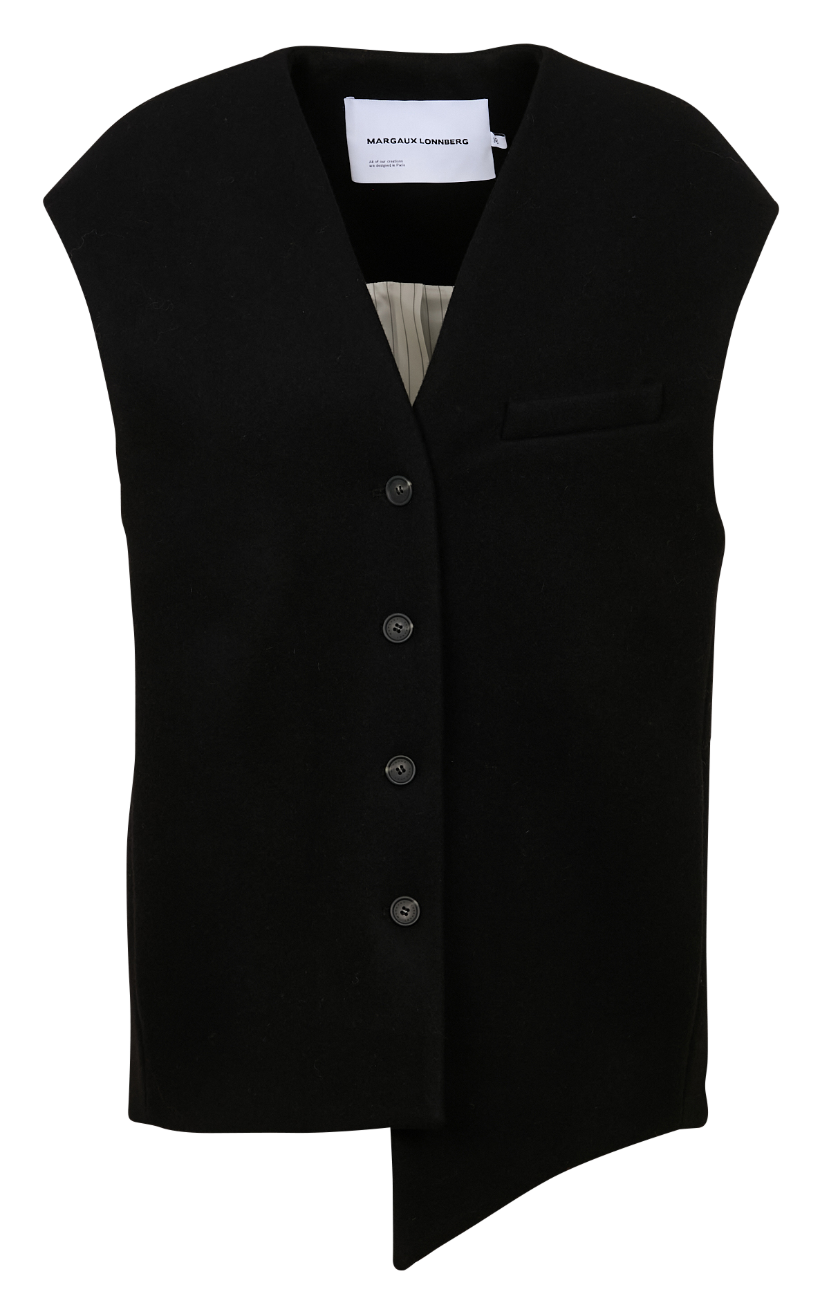 Veste col V en laine mélangée MARGAUX LONNBERG Noir