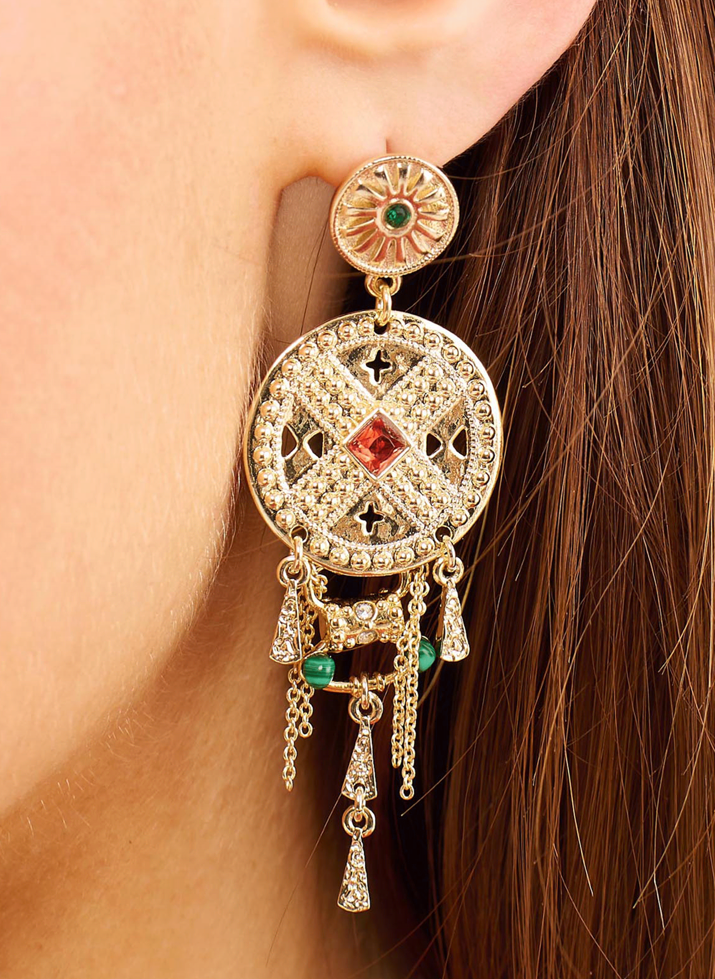 Earrings with pendants HIPANEMA Golden