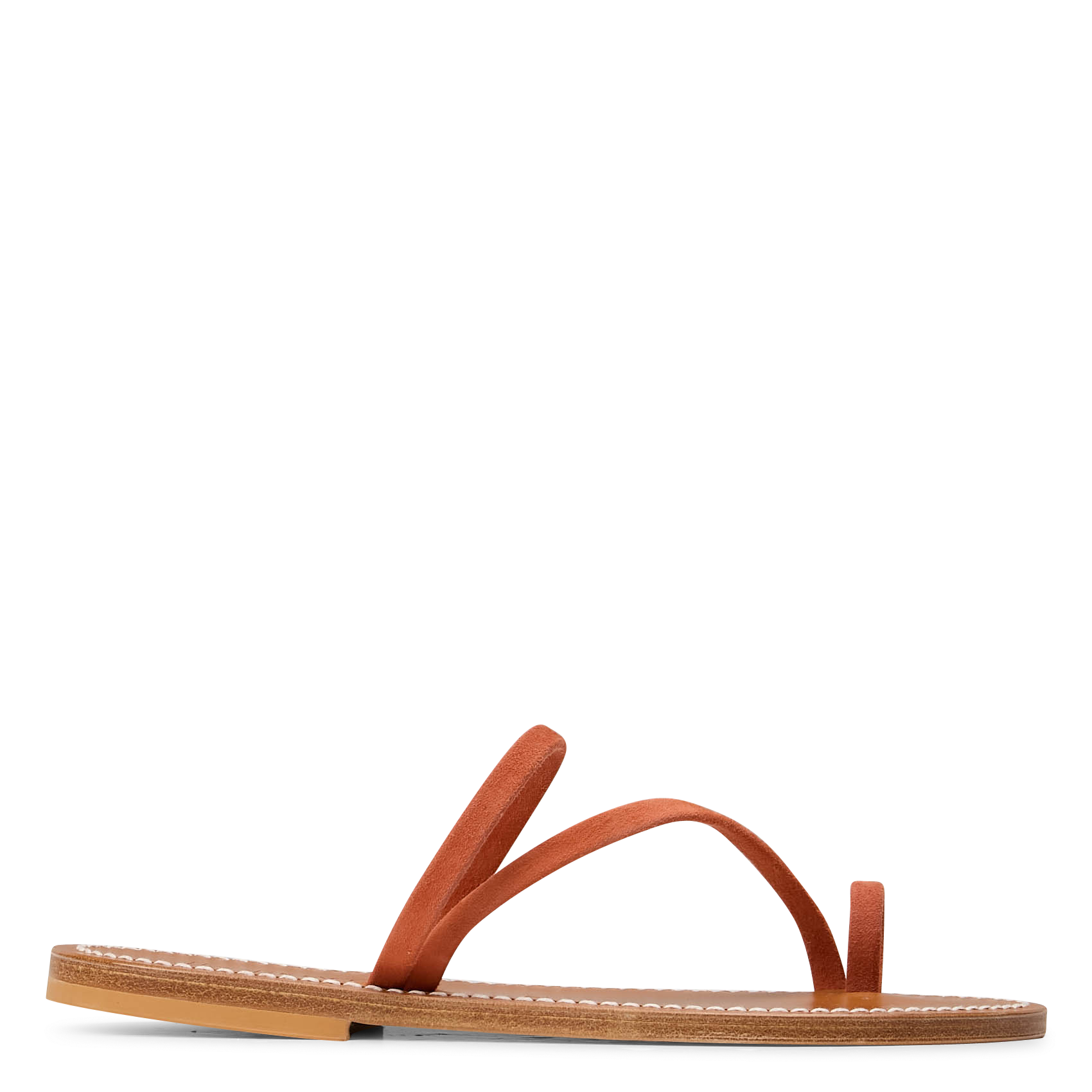 Aouda flat leather sandals K JACQUES Red