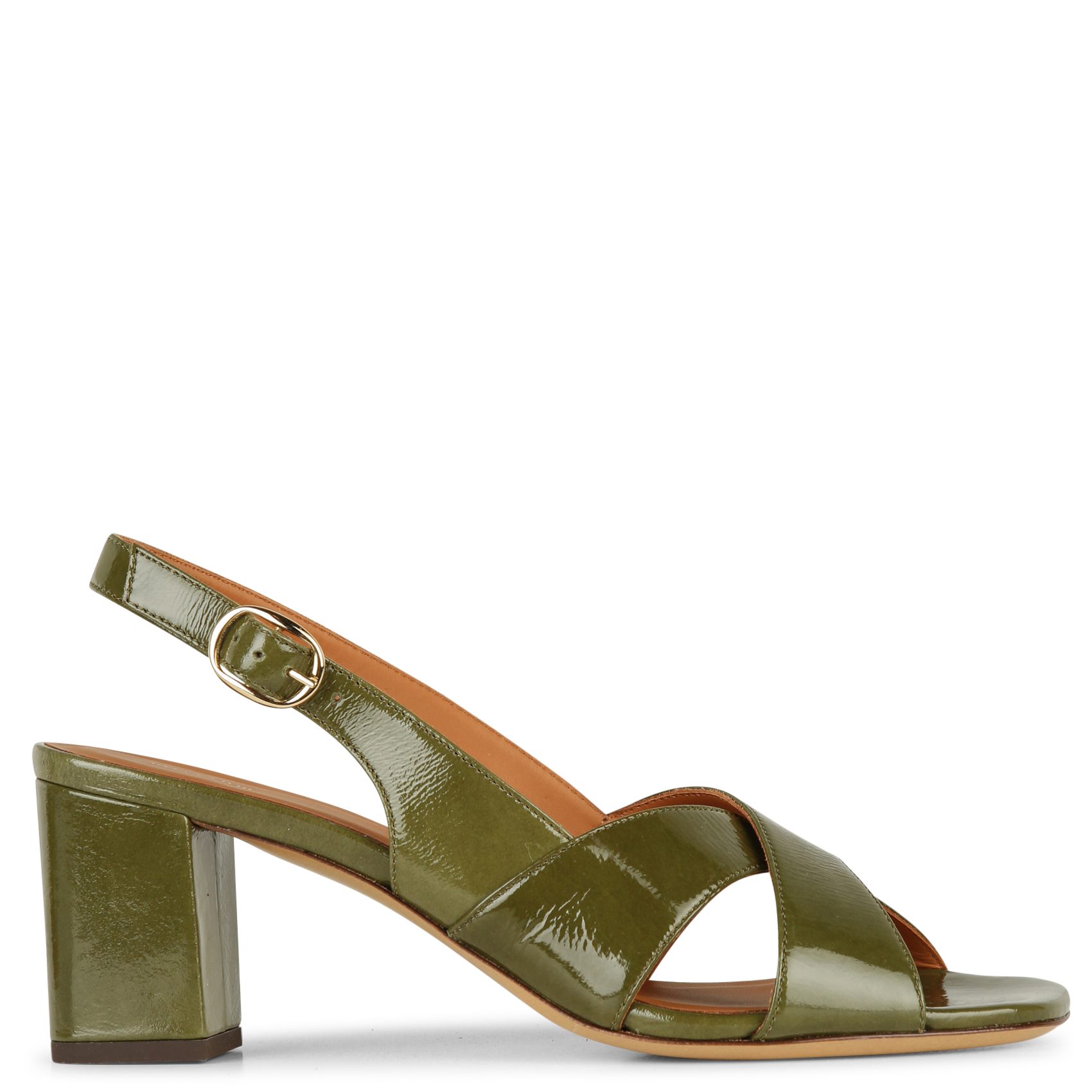 Sandales à talon en cuir vernis RIVECOUR Vert