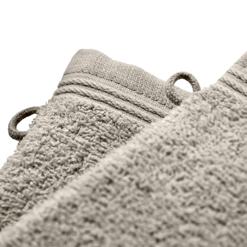 Set of 2 washcloths COTON PUR Beige