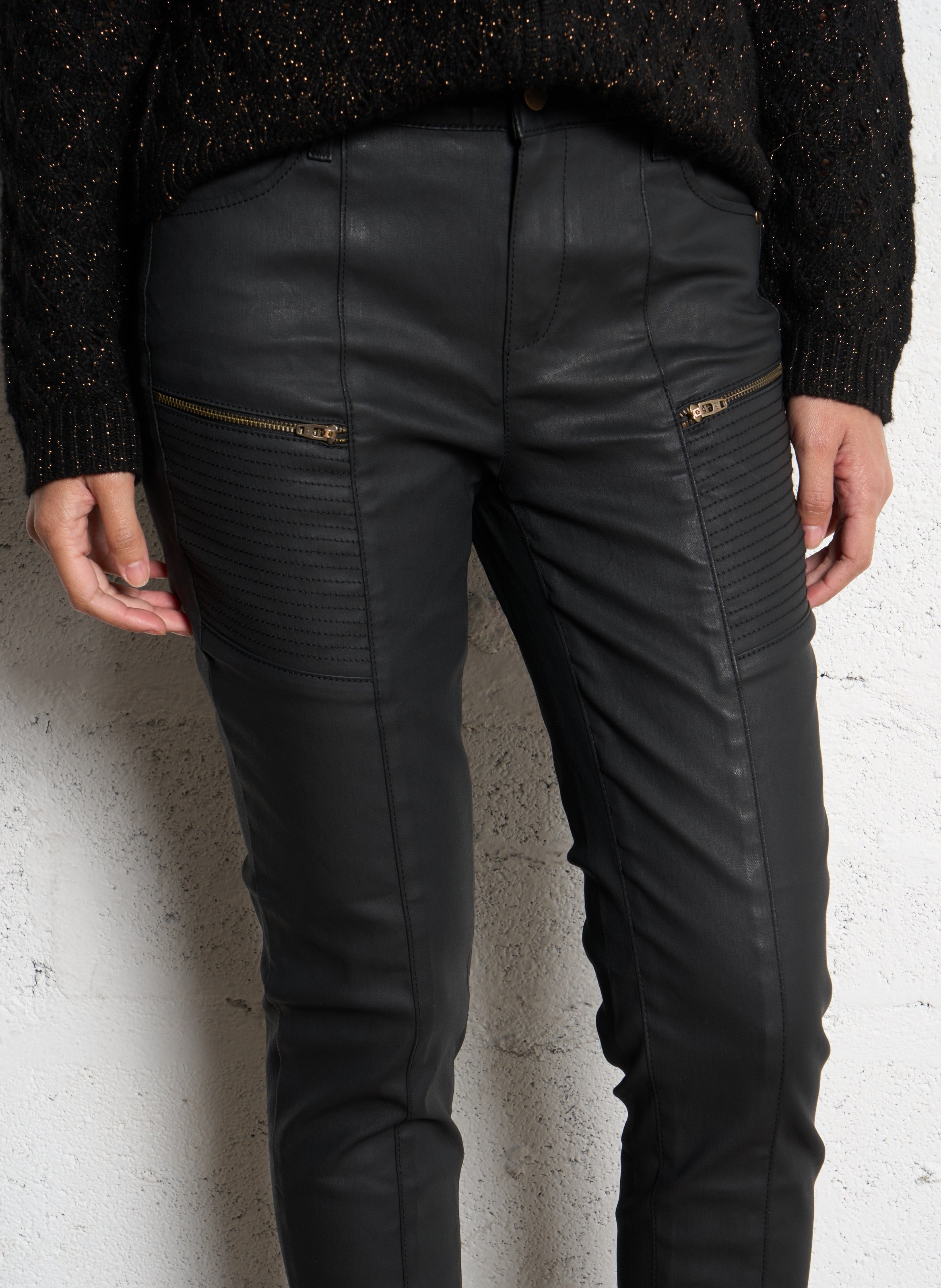 Jean skinny en coton mélangé ONE STEP Noir