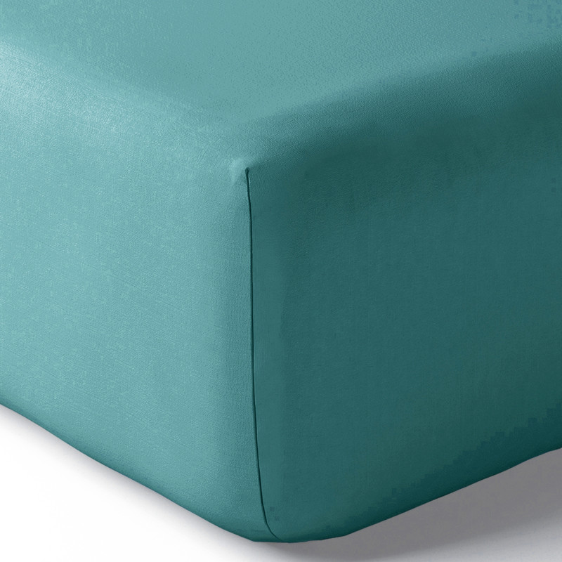 Combed cotton percale sheet set "Julian" 3 pieces for single bed pure cotton COTON PUR Brown