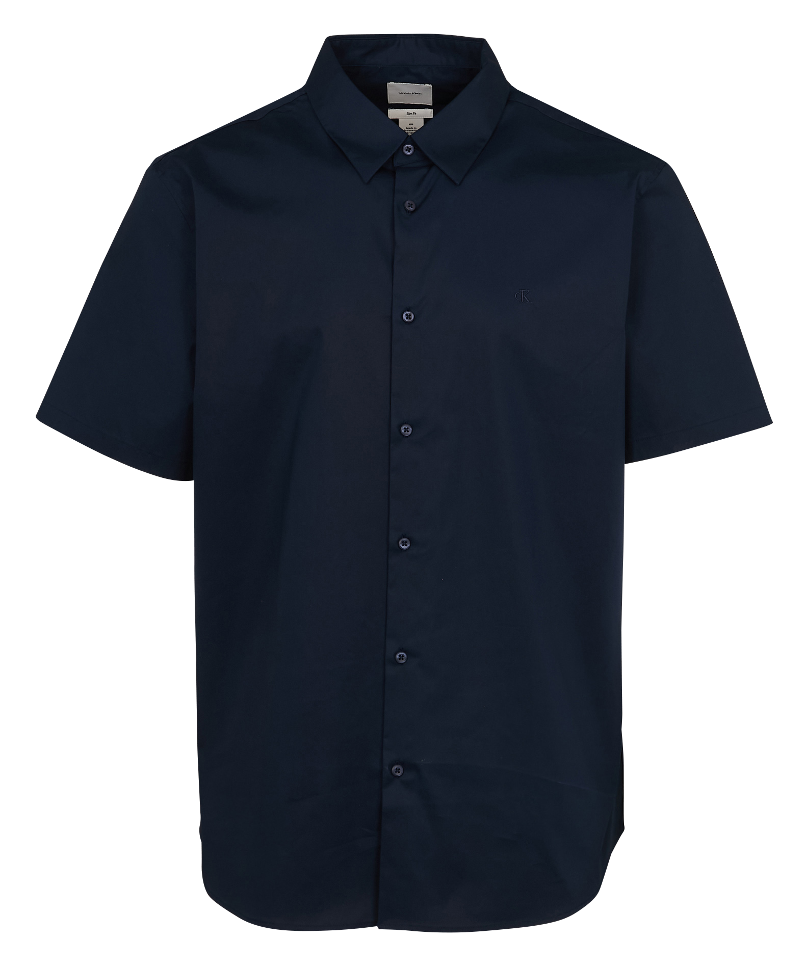 Cotton-mix slim-fit shirt CALVIN KLEIN Blue