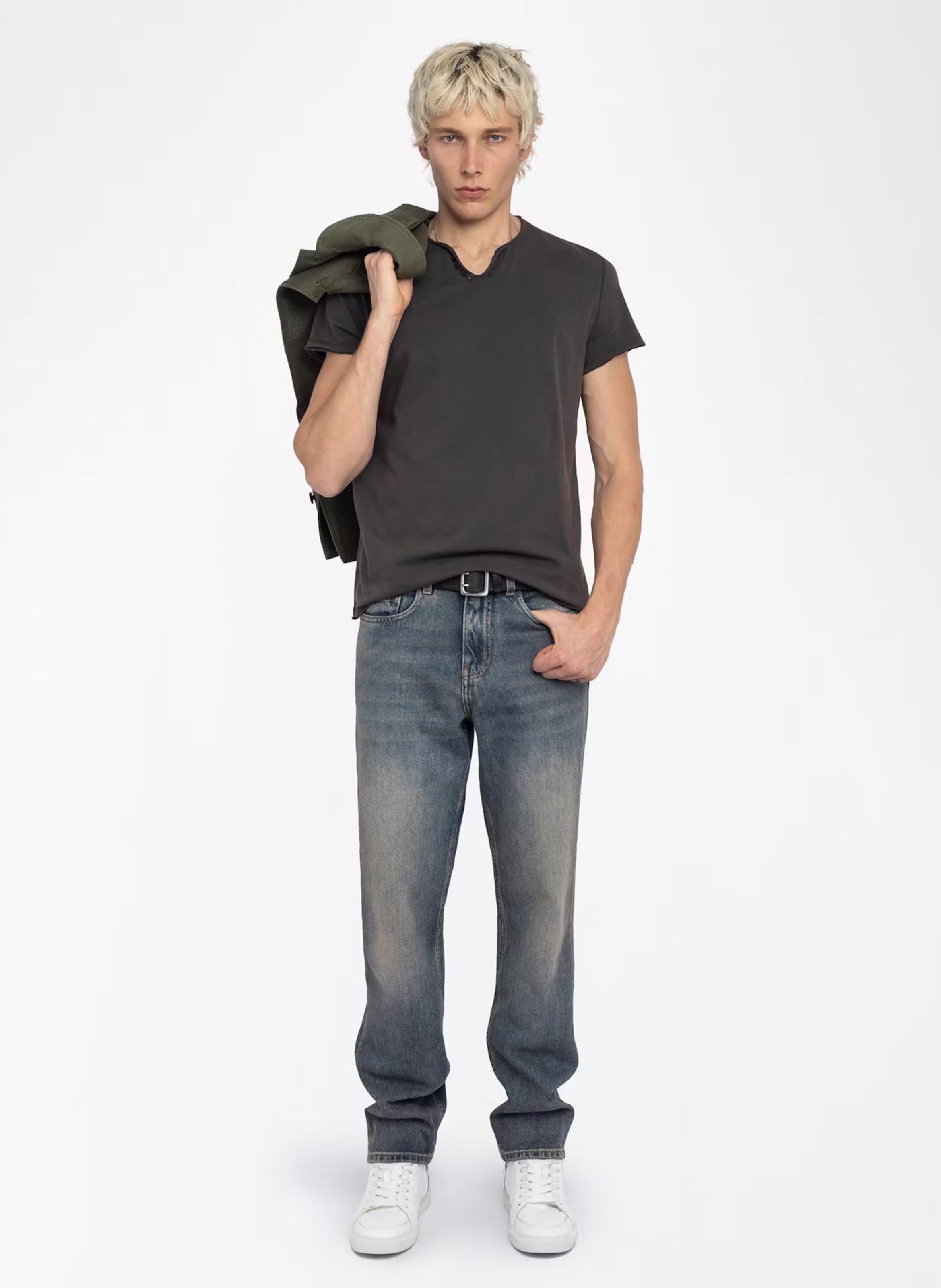 Tee-shirt droit en coton sérigraphié ZADIG&amp;VOLTAIRE Gris