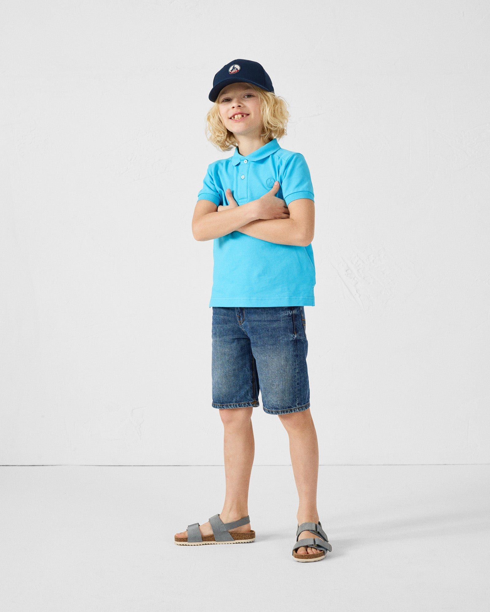 Cotton Polo Shirt JOTT Blue