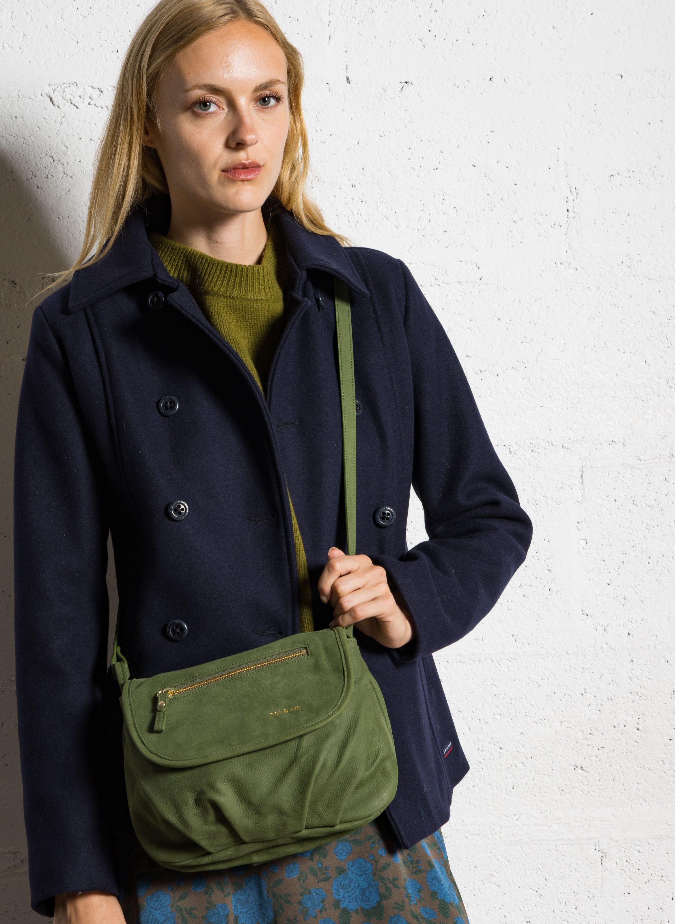 Besace en cuir NAT & NIN Vert