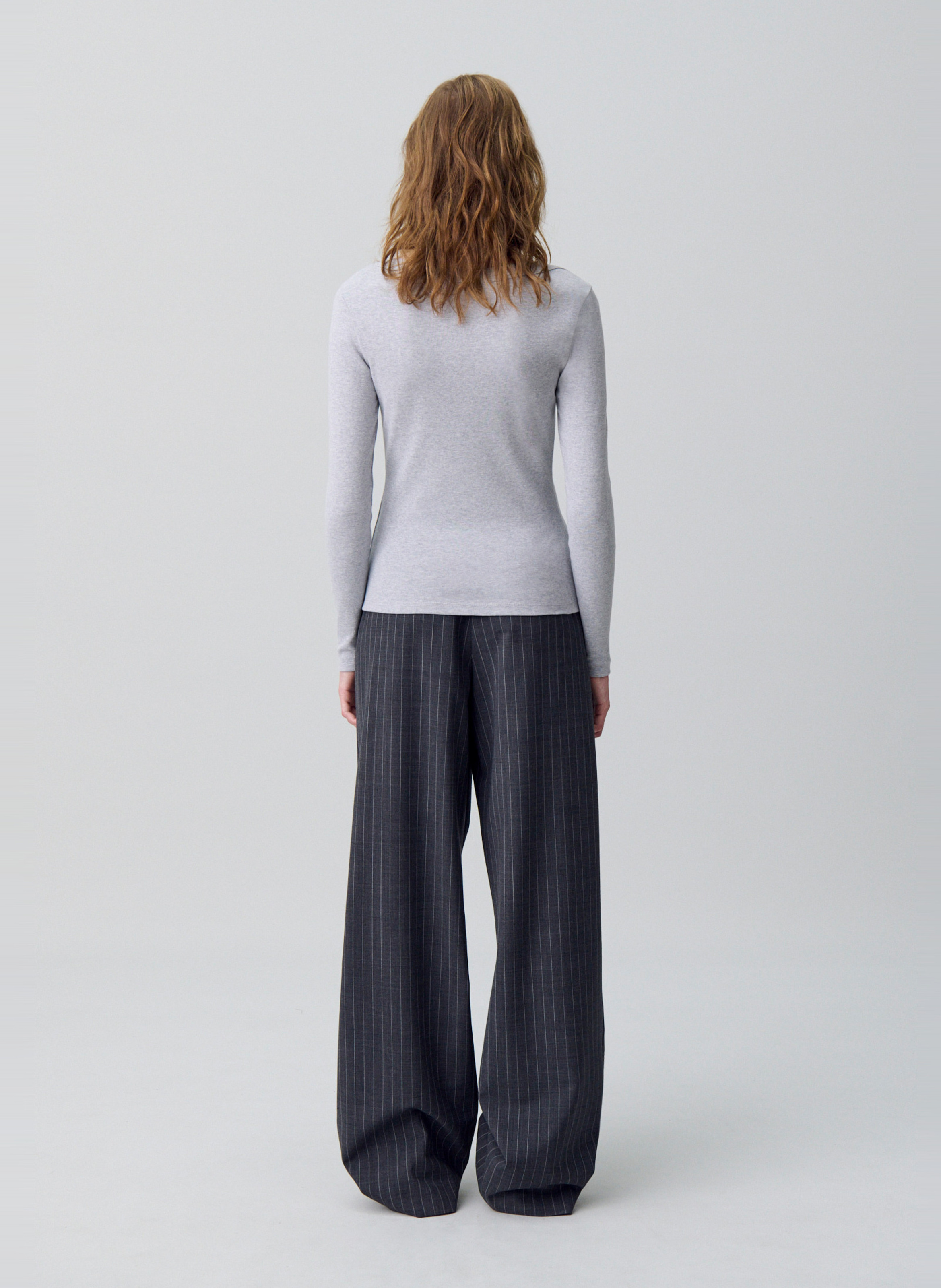 Fitted boat neck t-shirt CLAUDIE PIERLOT Grey