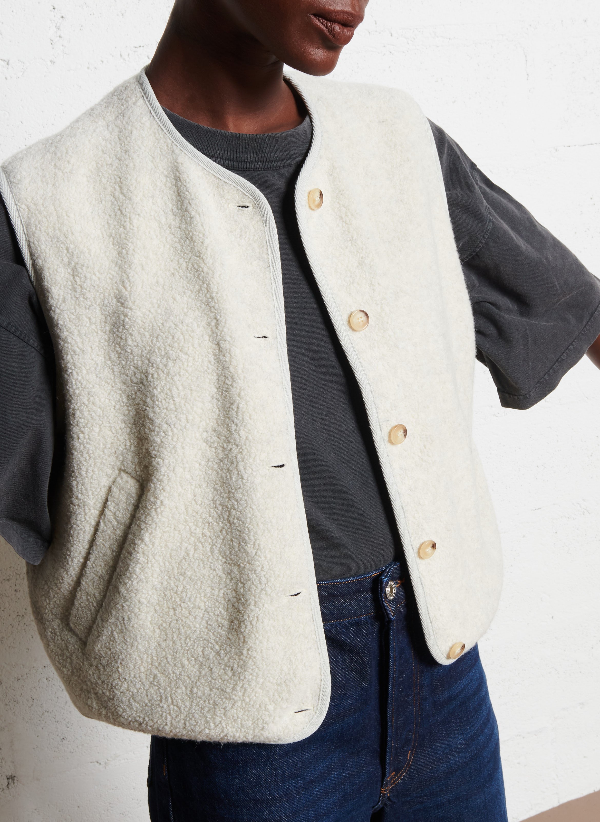 Oversized wool-blend jacket  DES PETITS HAUTS Grey