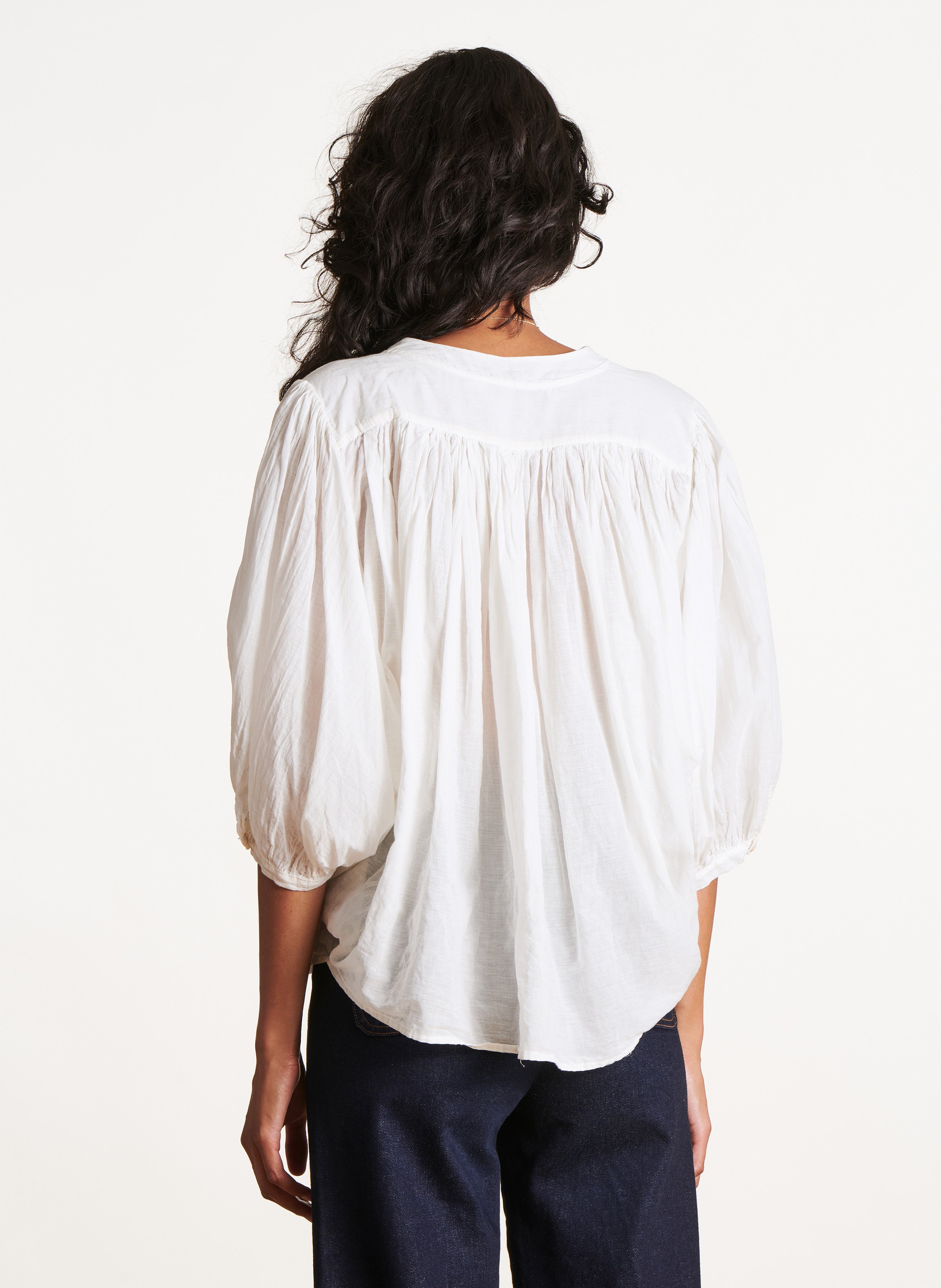 Chemise oversize en coton LA FEE MARABOUTEE Blanc