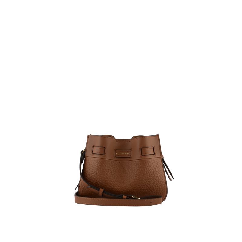 Shoulder bag - cowhide leather POURCHET Brown