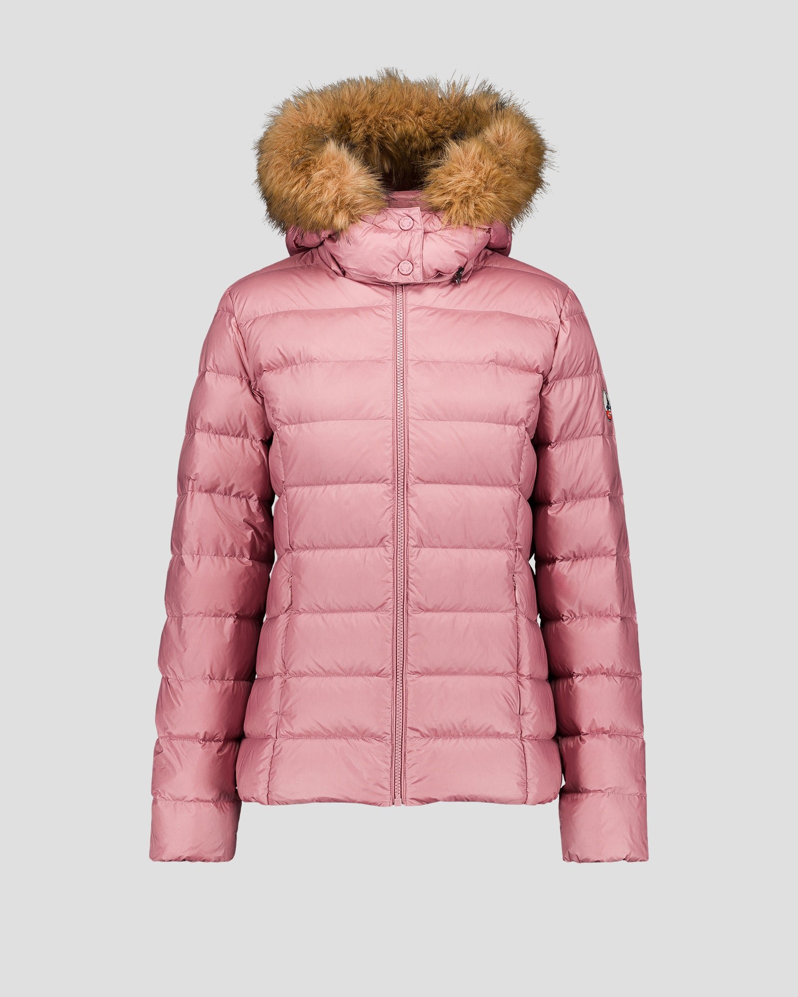 Luxury cold weather hooded puffer coat JOTT Pink