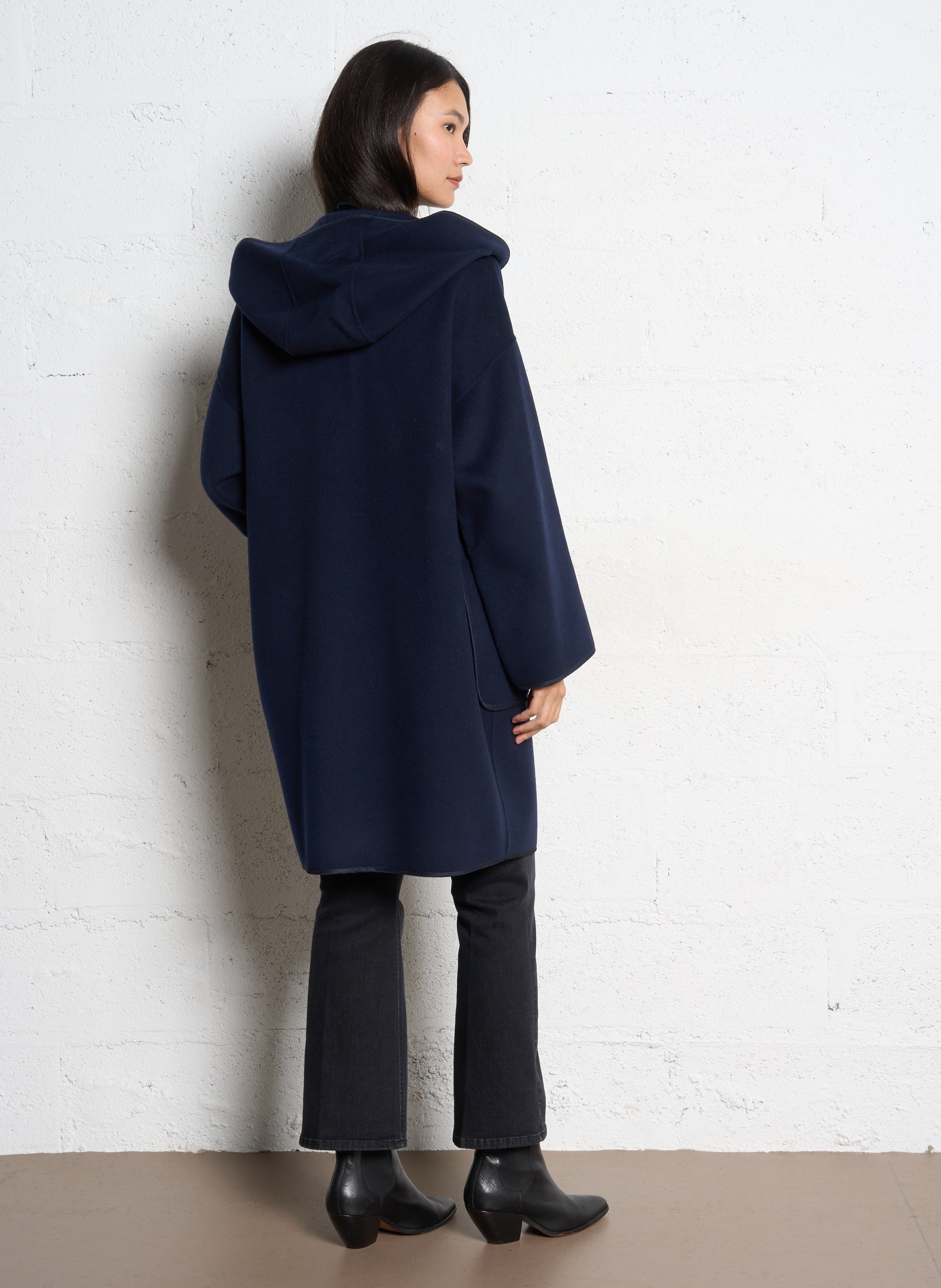 Solid wool mid-length coat MAX MARA WEEK END Blue