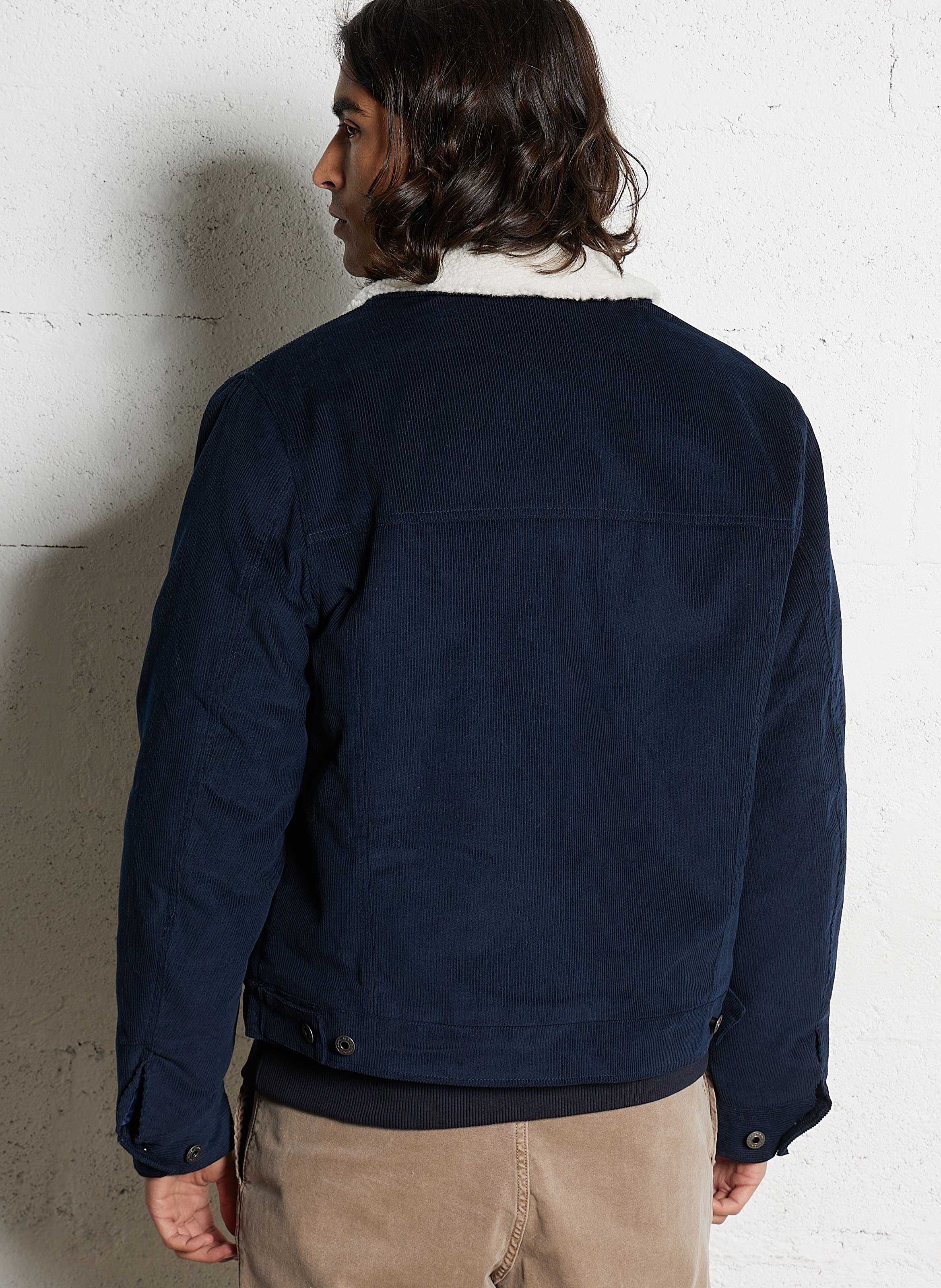 Veste droite en velours côtelé PEPE JEANS Bleu