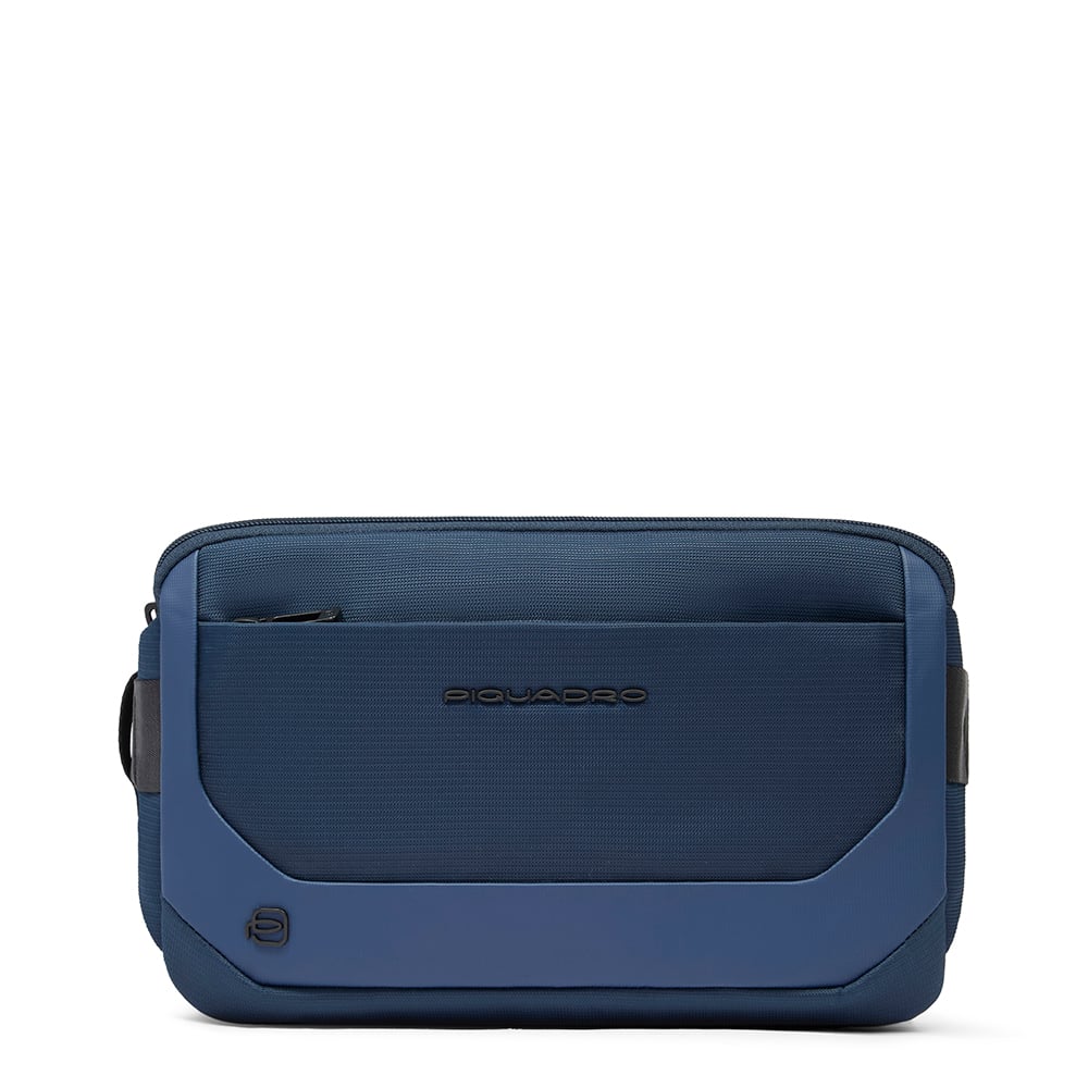 Expandable fanny pack in recycled fabric and leather, convertible into a chest bag PIQUADRO