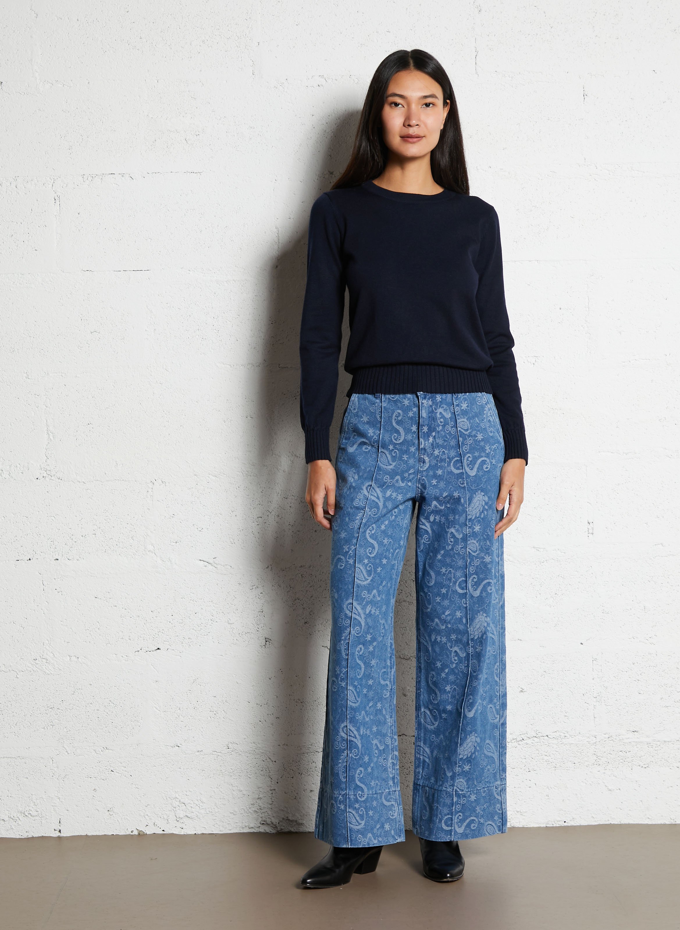 Fitted round neck sweater LA PETITE ETOILE Blue