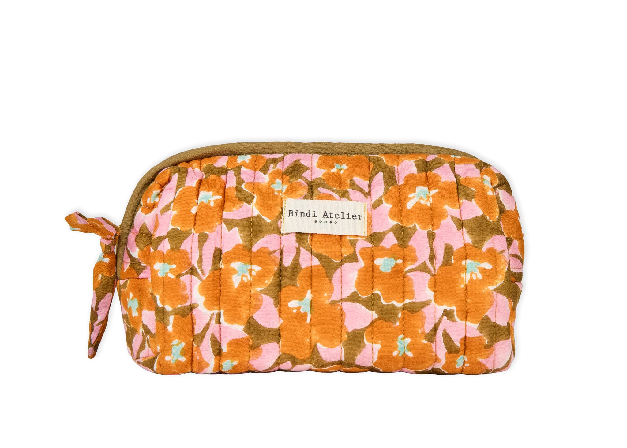 Printed Posy Makeup Bag BINDI ATELIER Orange
