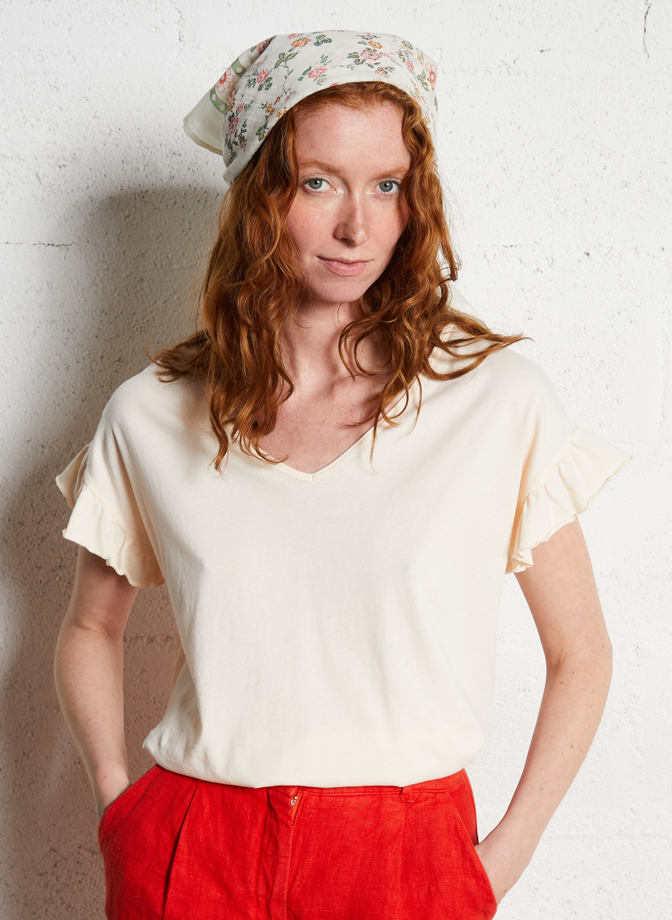 Oversized T-shirt van biokatoen EMILE ET IDA Beige