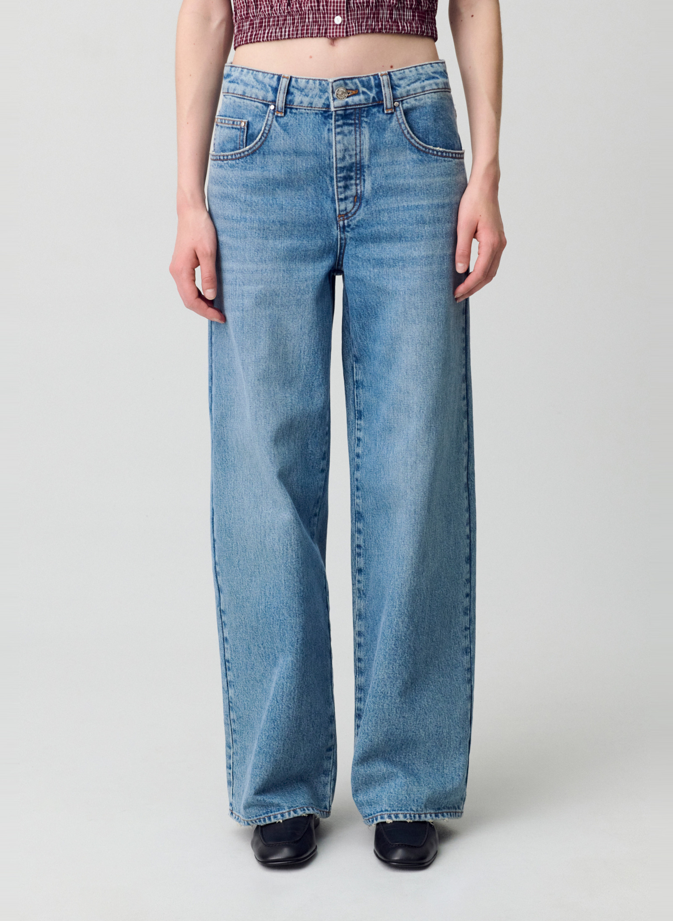 Jean évasé en coton CLAUDIE PIERLOT Bleu