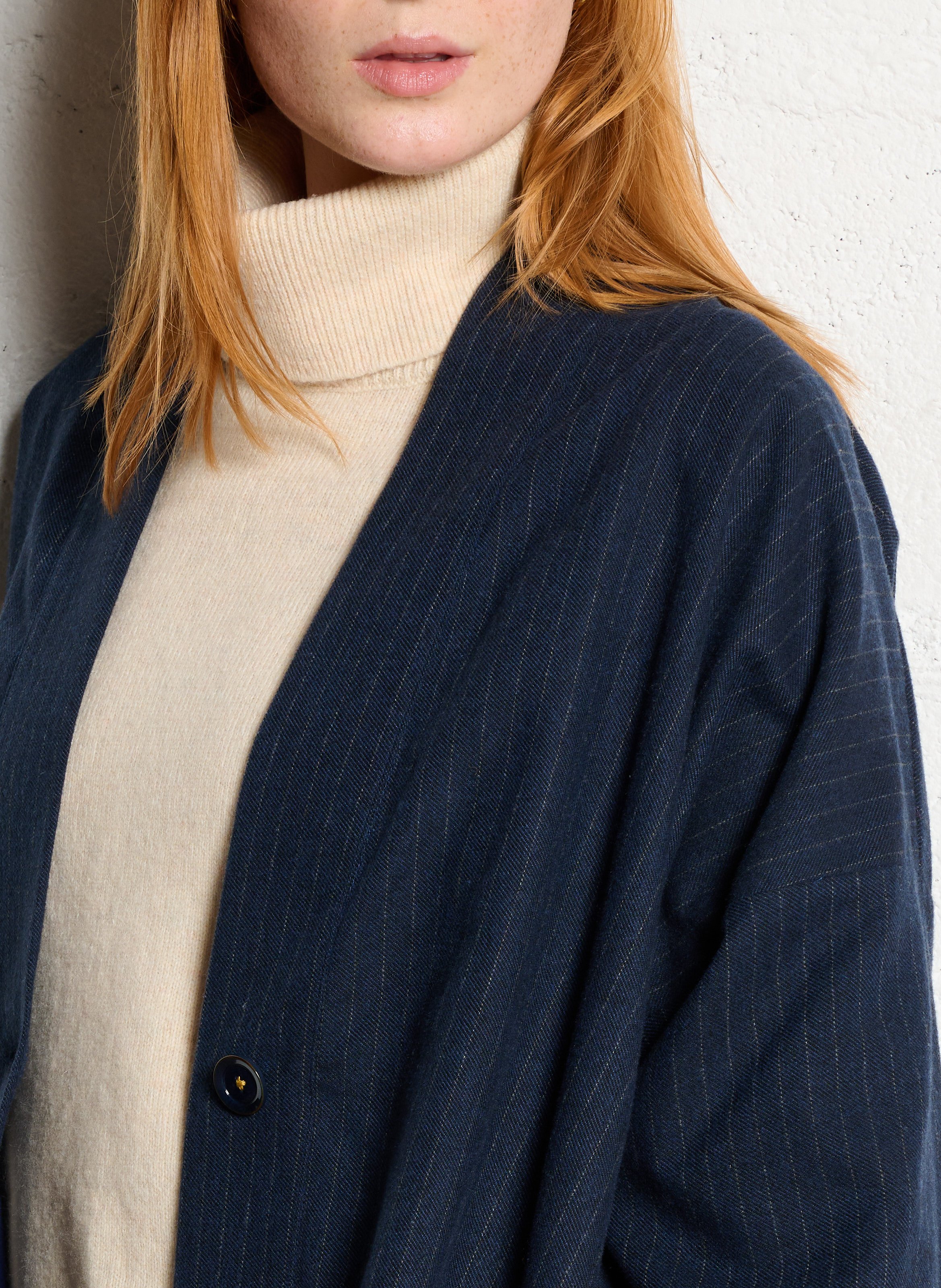 Veste oversize en coton mélangé TINSELS Bleu