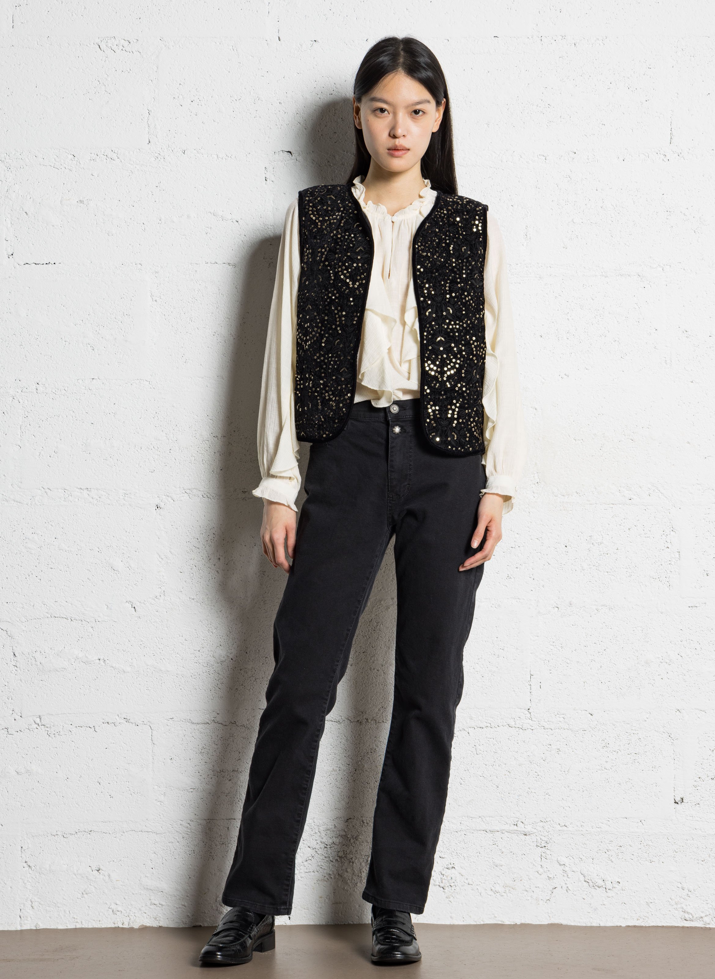 Gilet sans manches à sequins SUD EXPRESS Noir