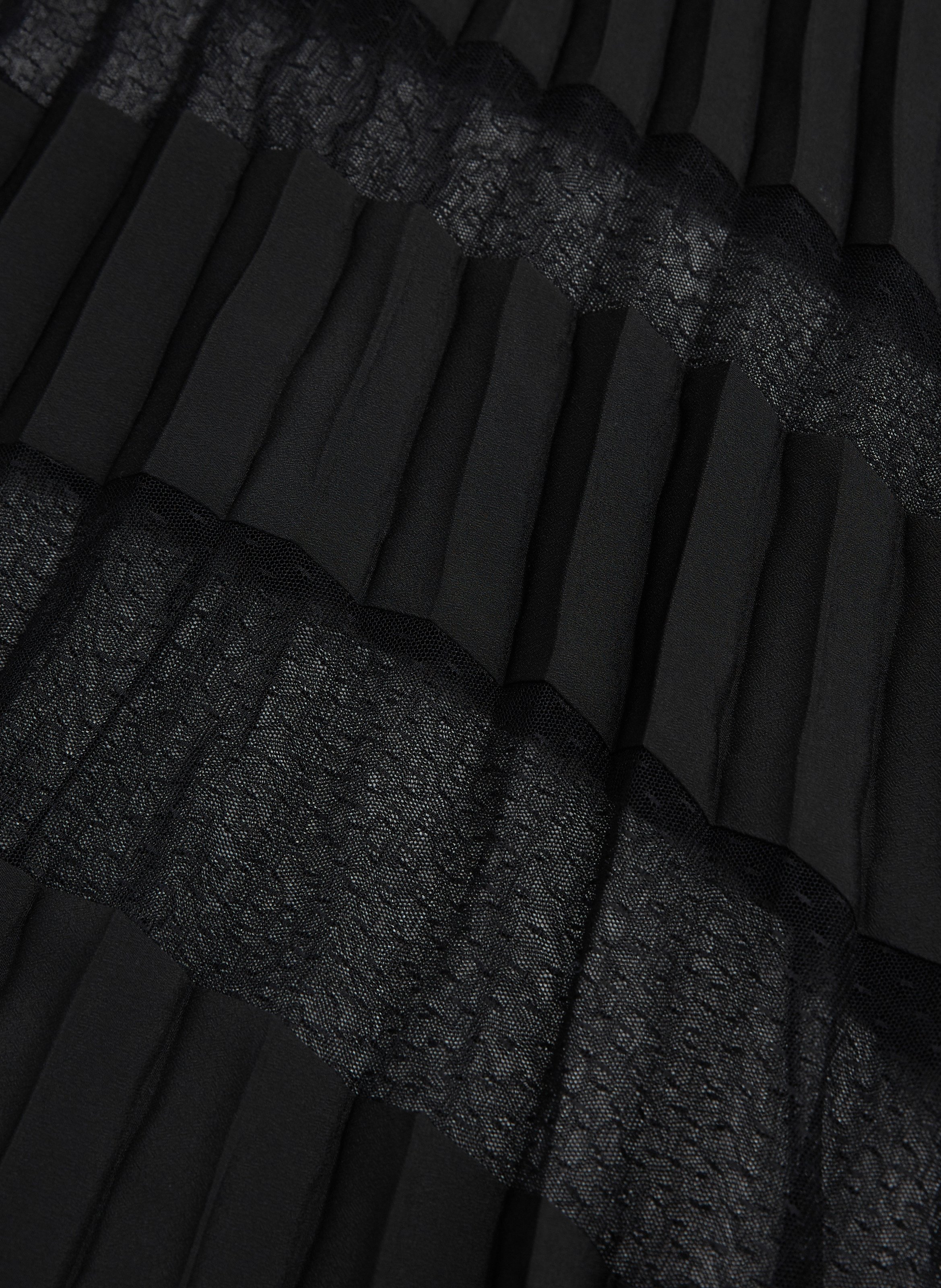 Long pleated lace skirt THE KOOPLES Black