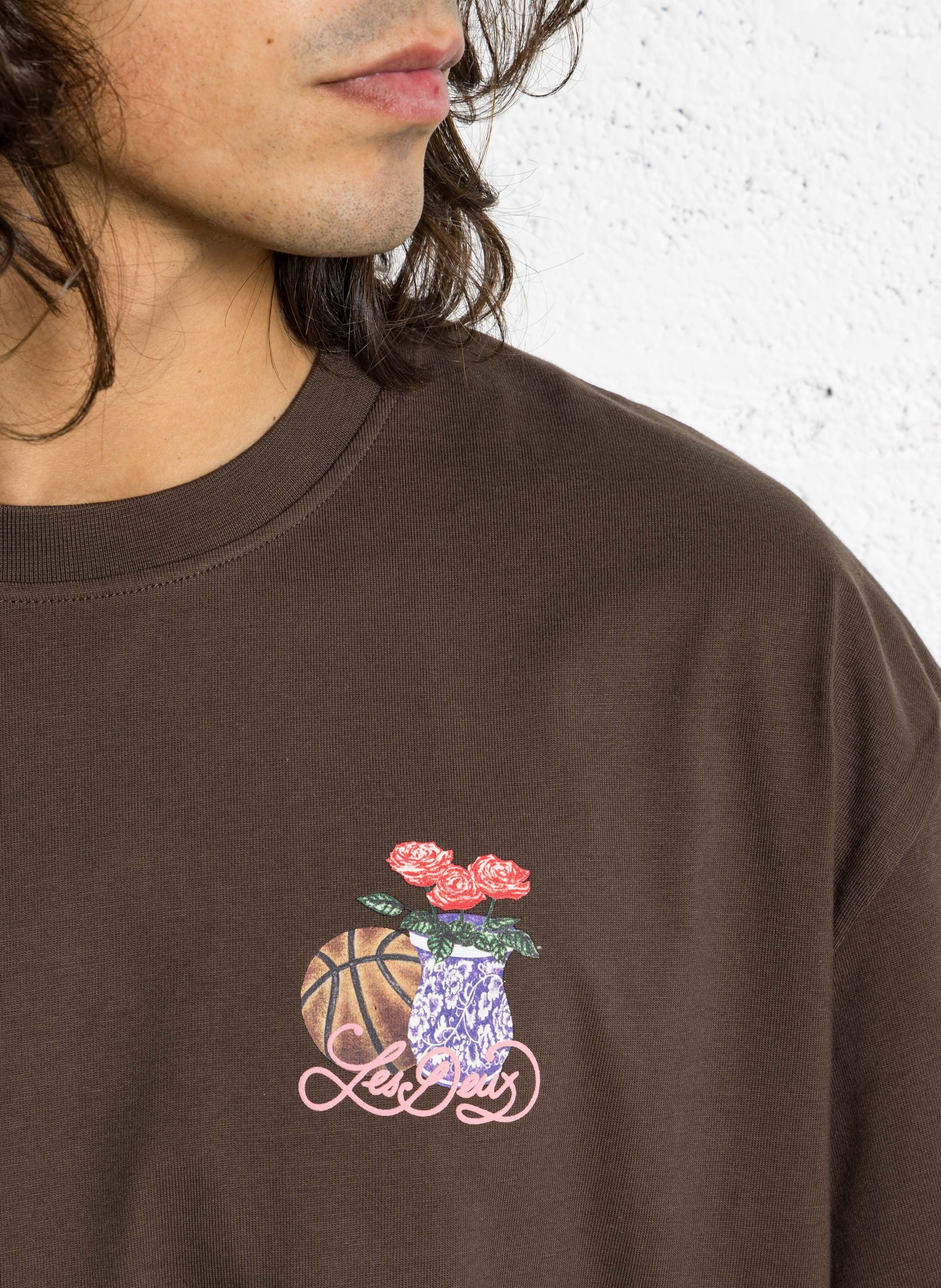 Tee-shirt ample sérigraphié LES DEUX Marron