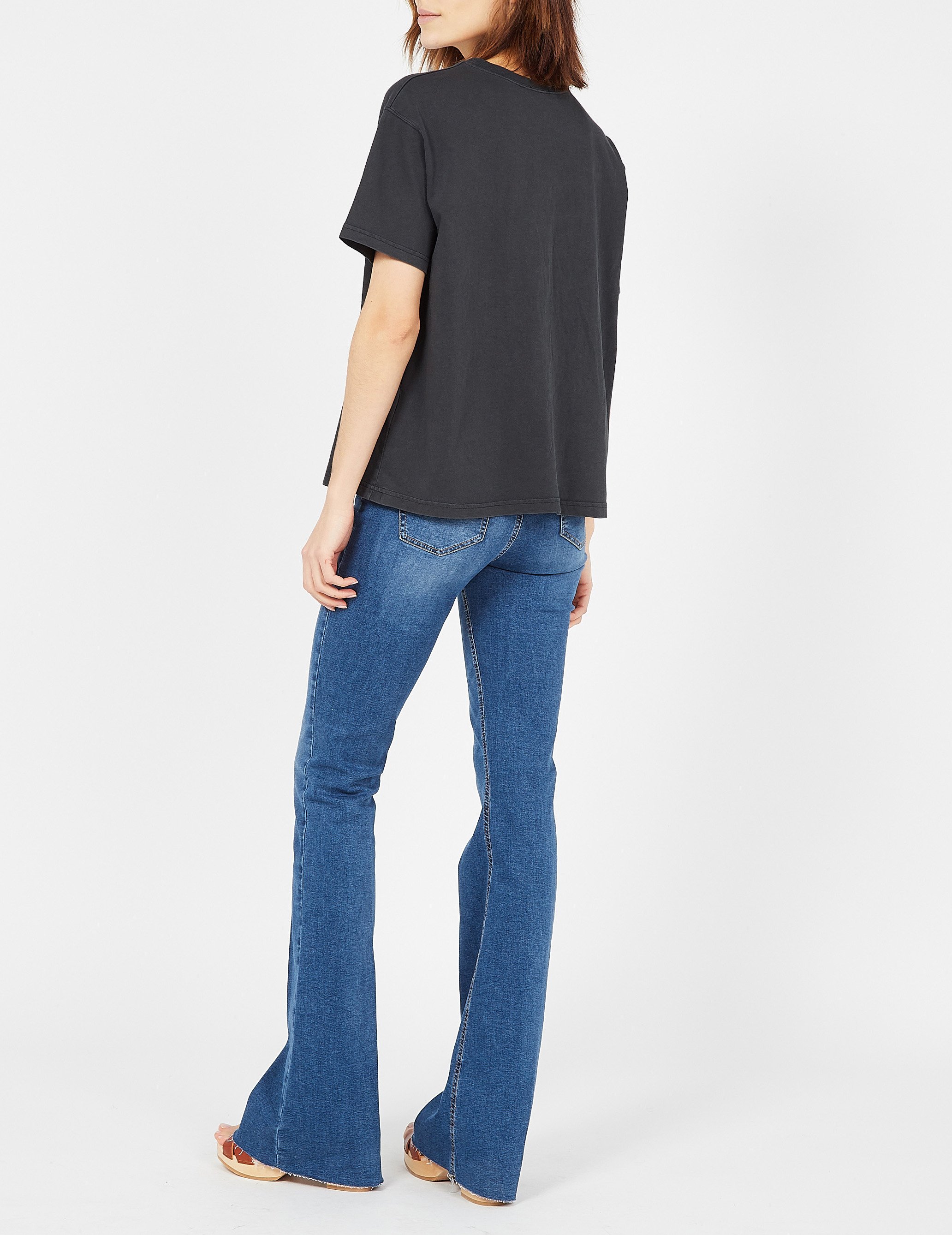 Tee-shirt ample col rond en coton  AMERICAN VINTAGE Noir