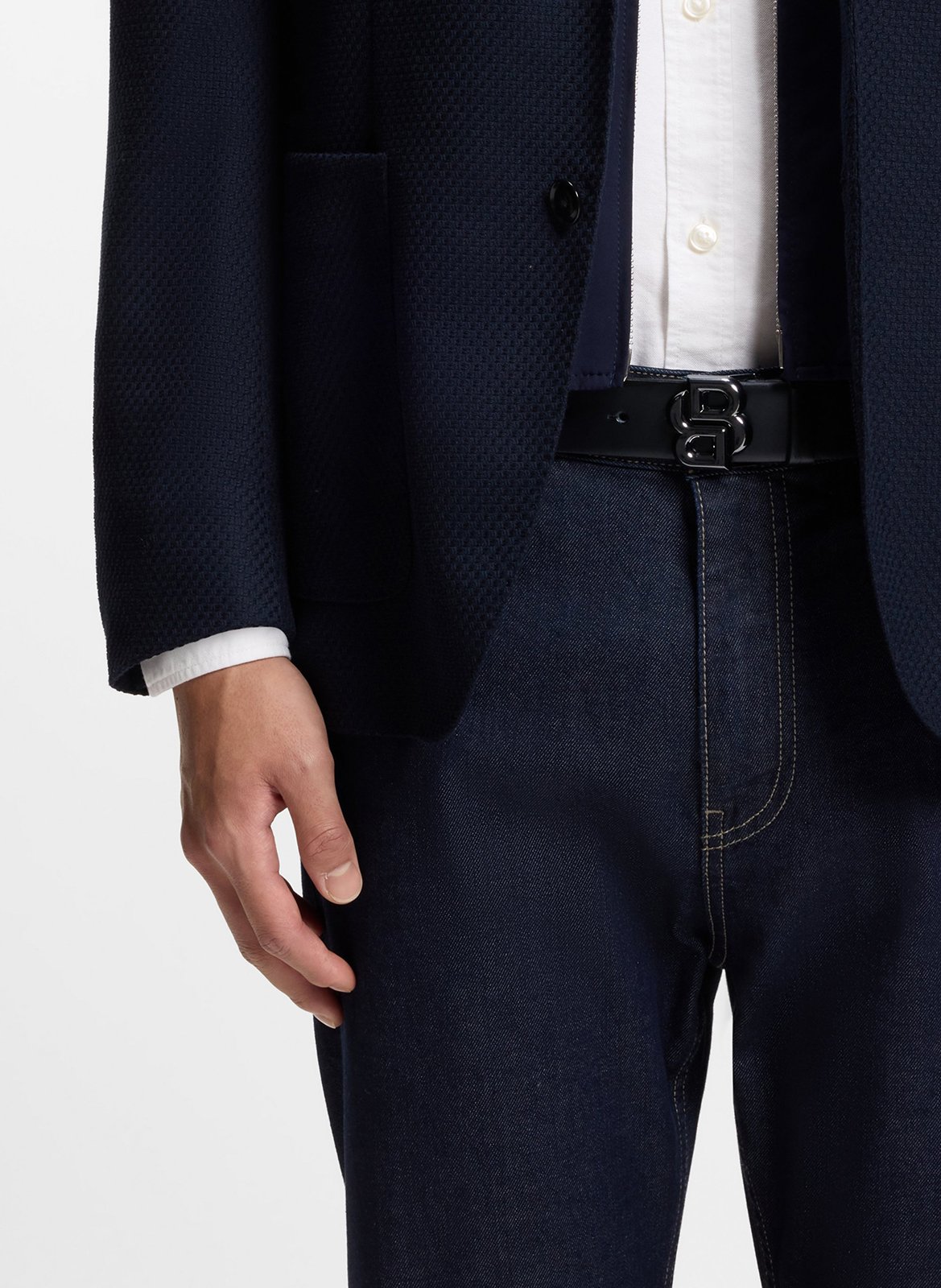 Buckled leather belt BOSS Black