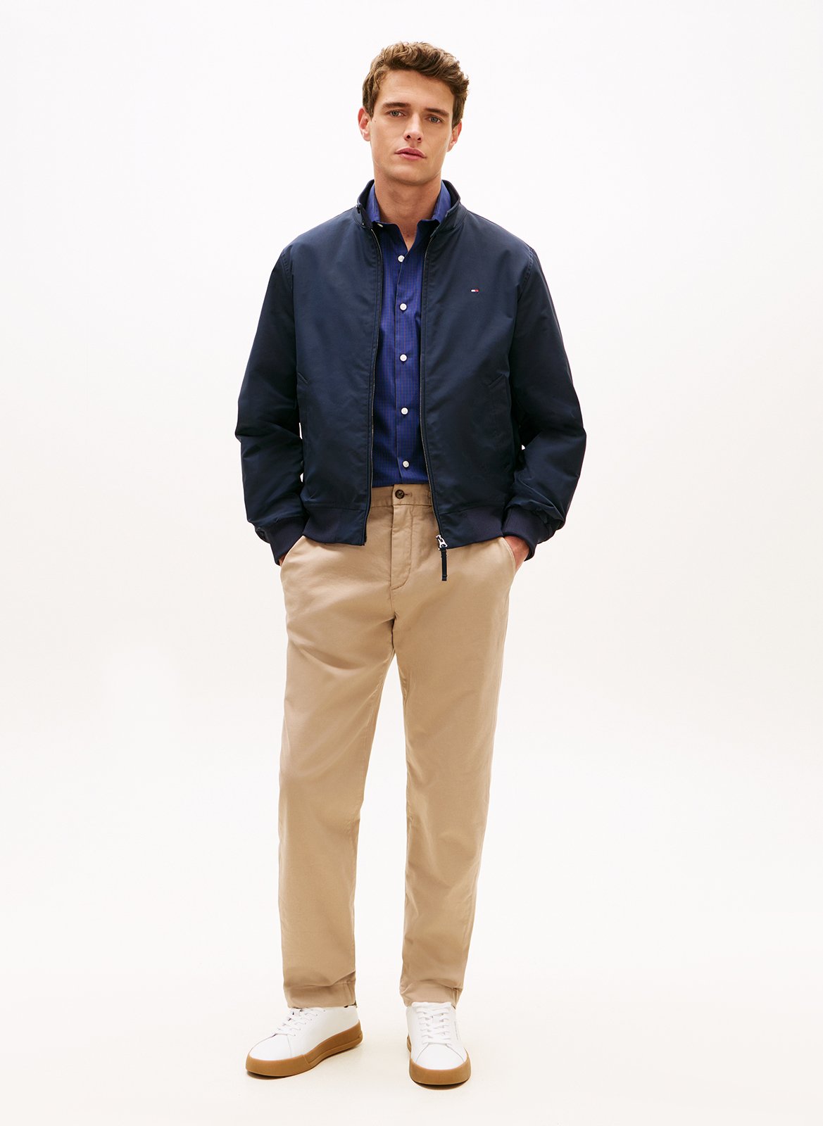 Gerade geschnittene Jacke mit Stehkragen TOMMY HILFIGER Blau