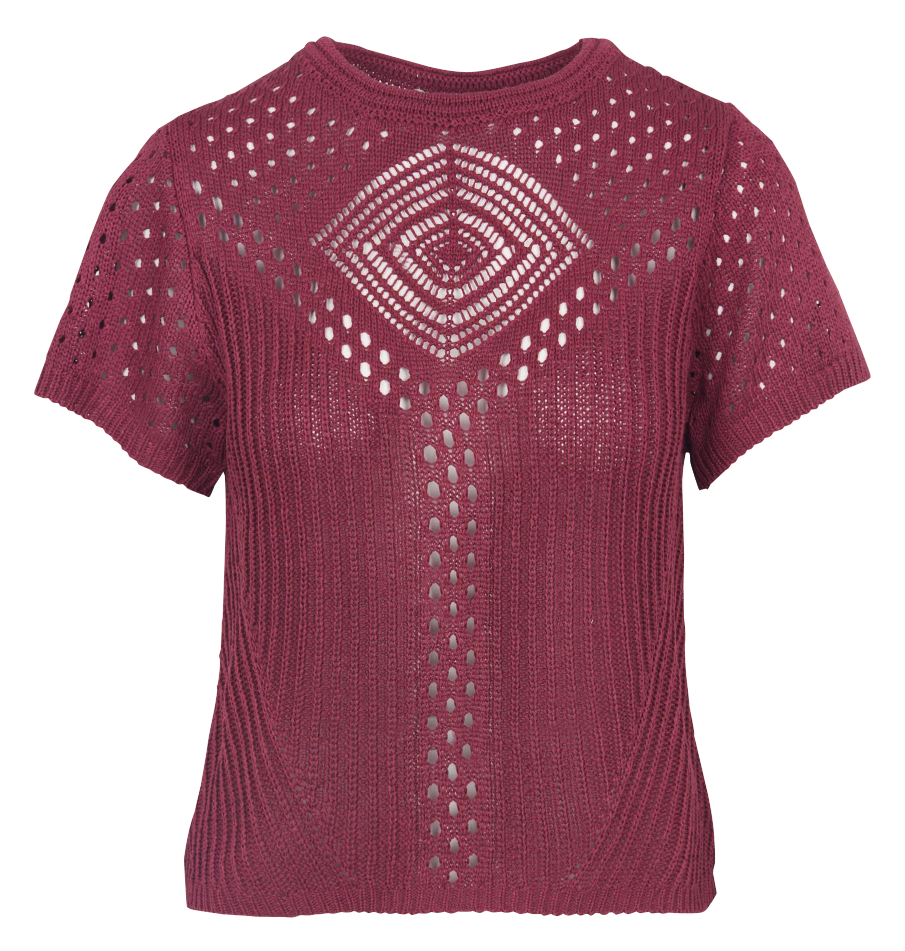 Kurzarm-Pullover aus Häkelstrick LA FEE MARABOUTEE Braun