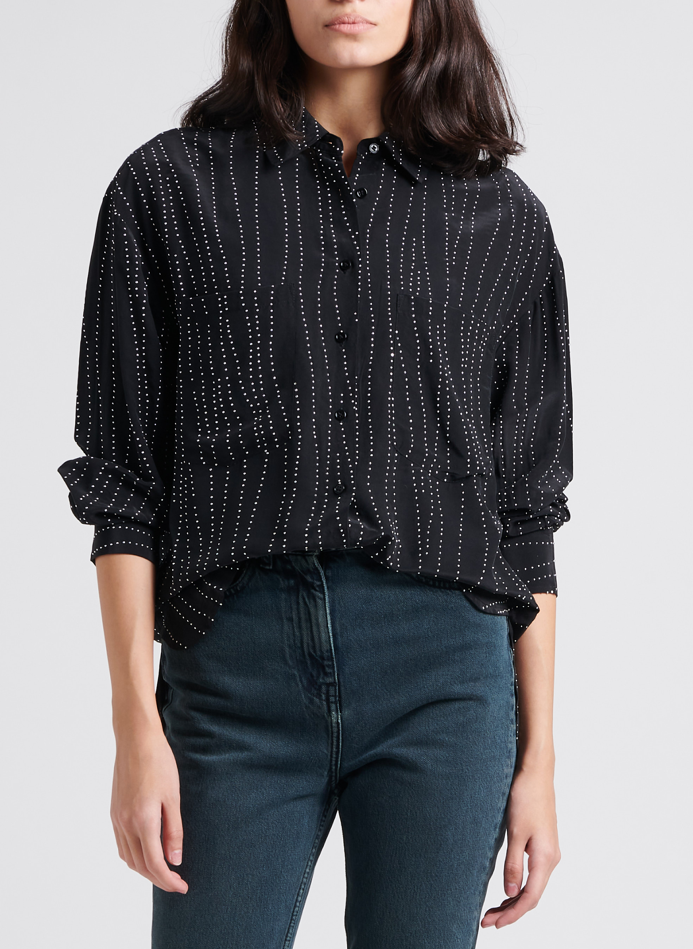 Chemise fluide à studs all over IRO Noir