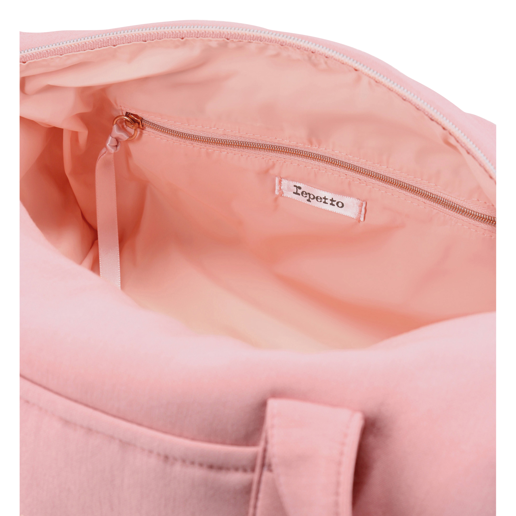 Kleiner einfarbiger Logo-Dufflebag. REPETTO Rosa
