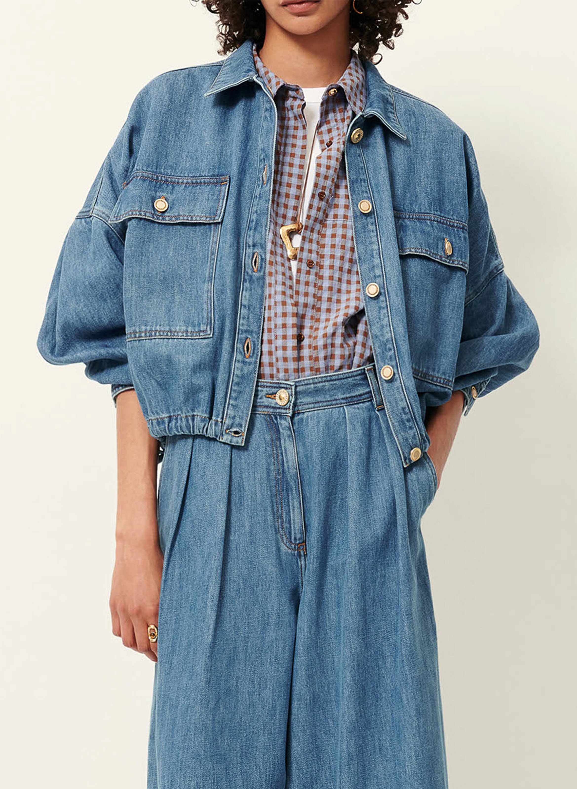 Veste col classique en coton SESSUN Bleu