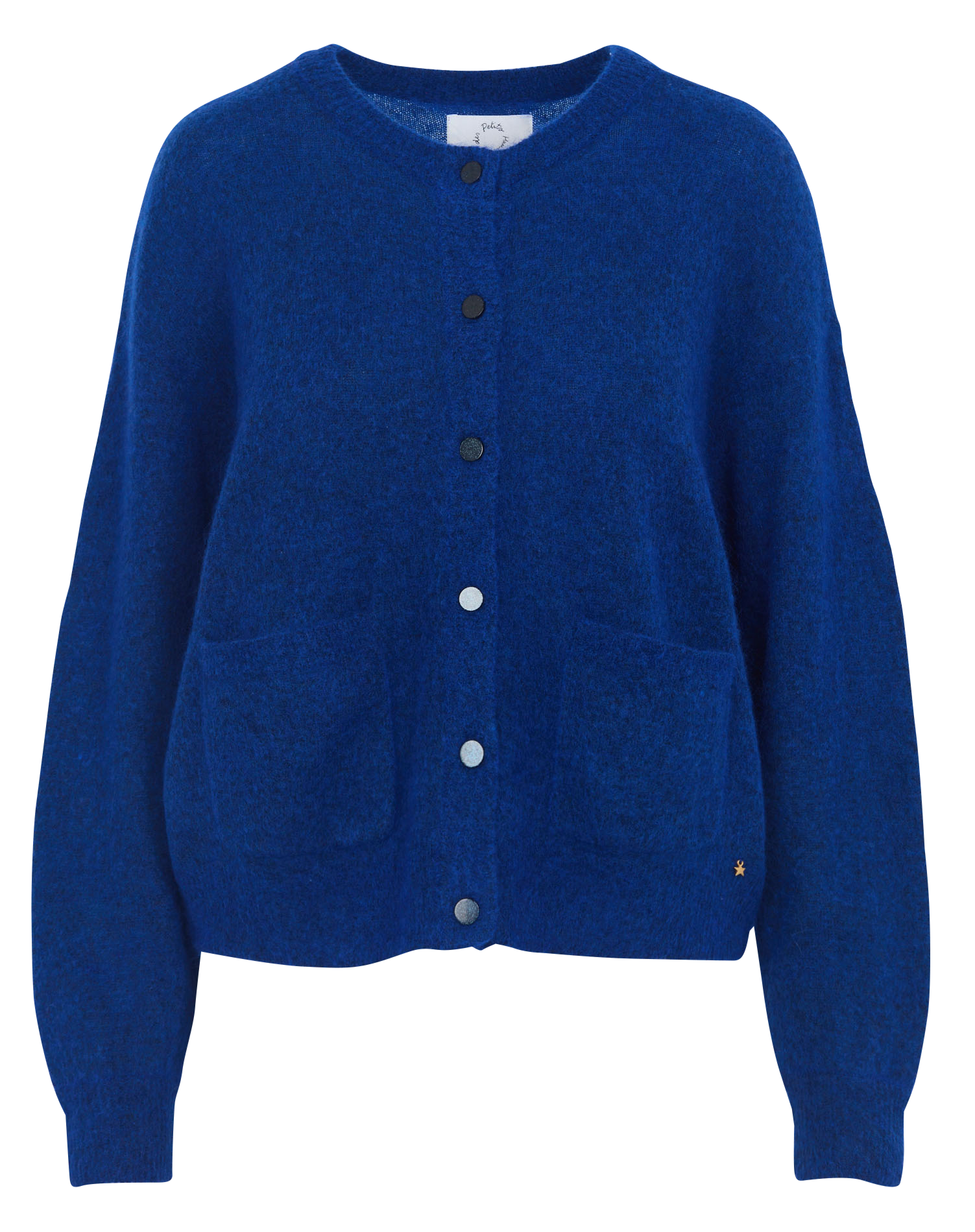 Ruim gebreid vest met ronde hals van gemengde mohair DES PETITS HAUTS