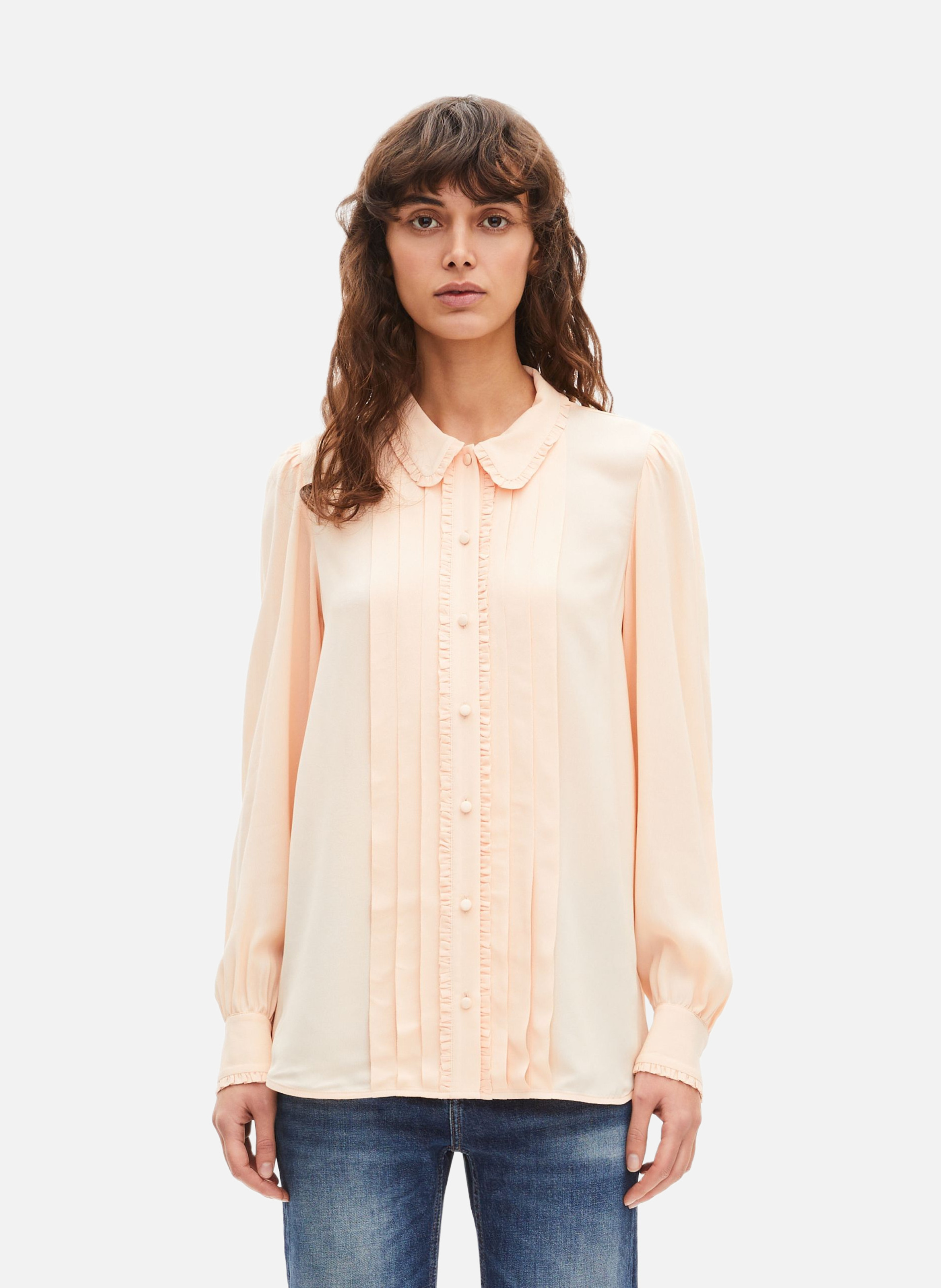 Shirt with pleating details THE KOOPLES Beige