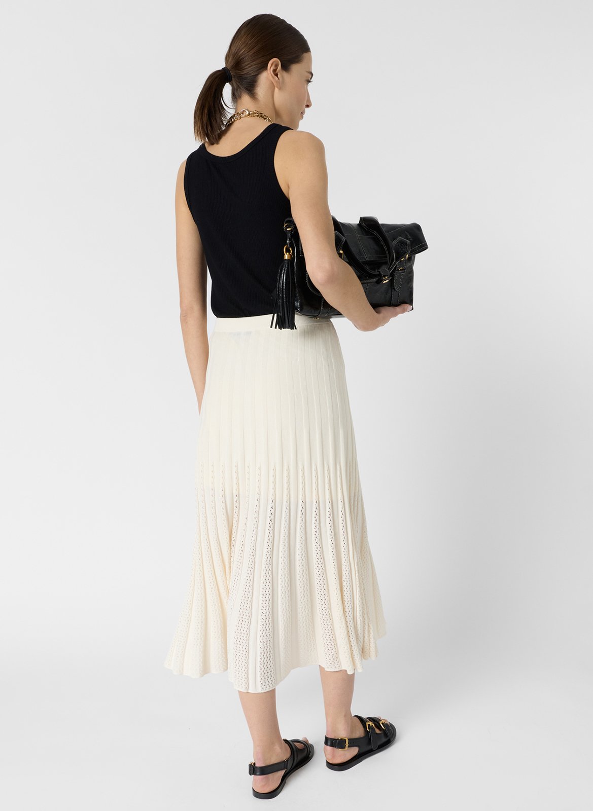 Jupe droite en coton mélangé GERARD DAREL Beige