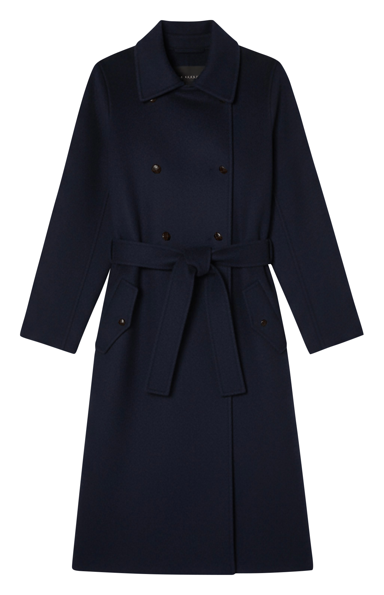 Einfarbiger gerade geschnittener Wollmantel mit langen Ärmeln TARA JARMON