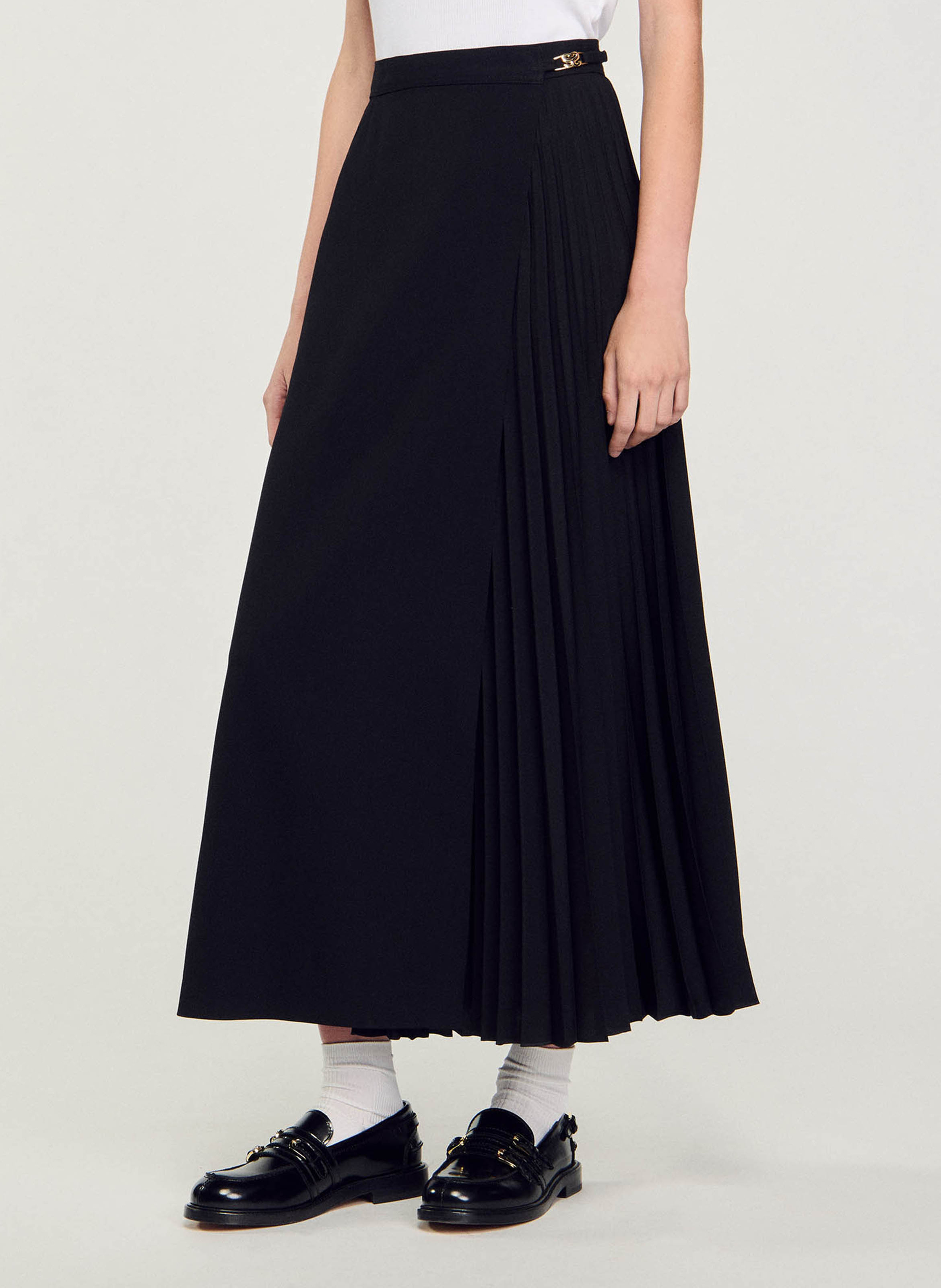 Plissier Wickelrock SANDRO Schwarz