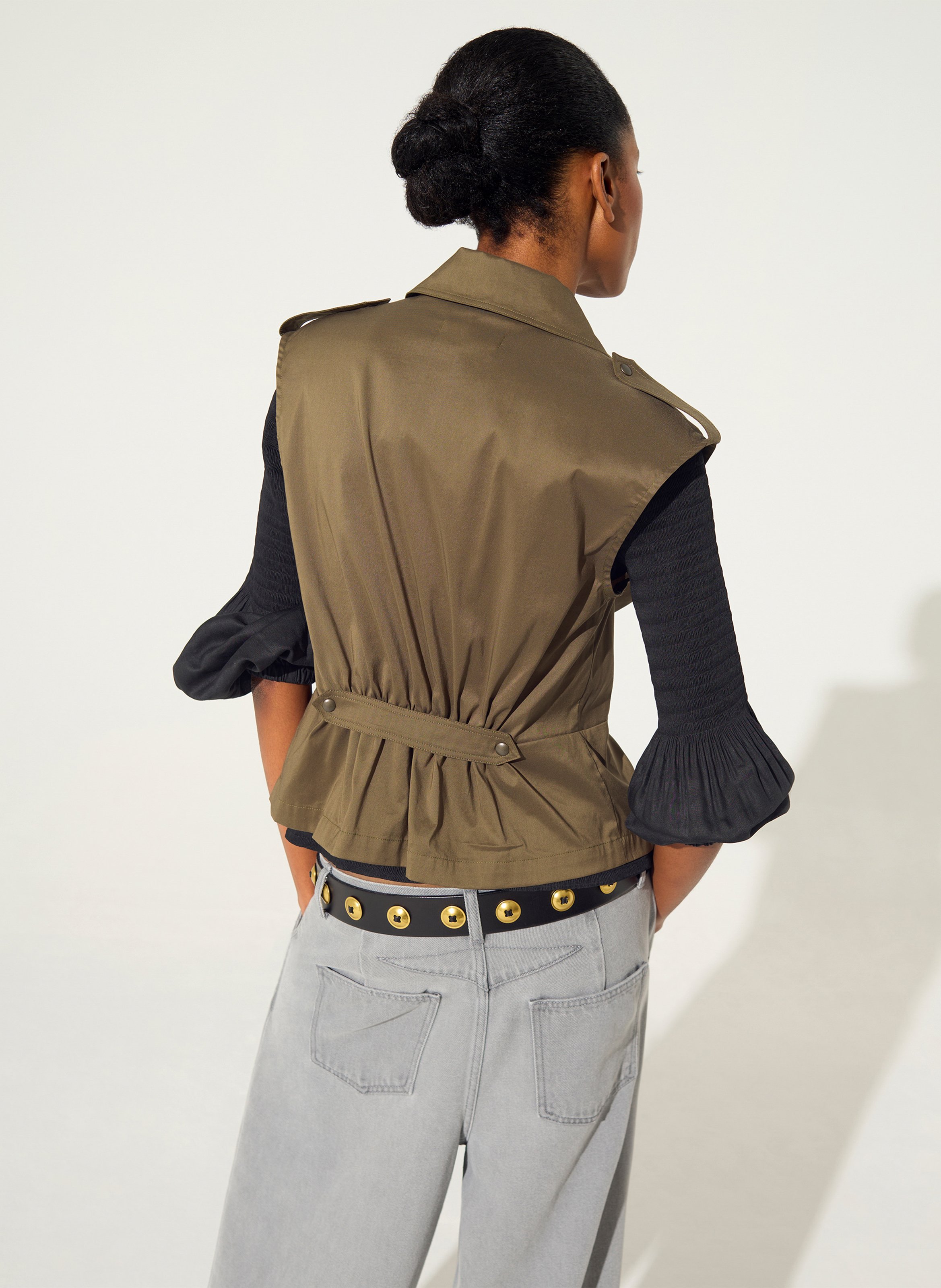 Cotton and wool shirt with tailored collar COTELAC Brown